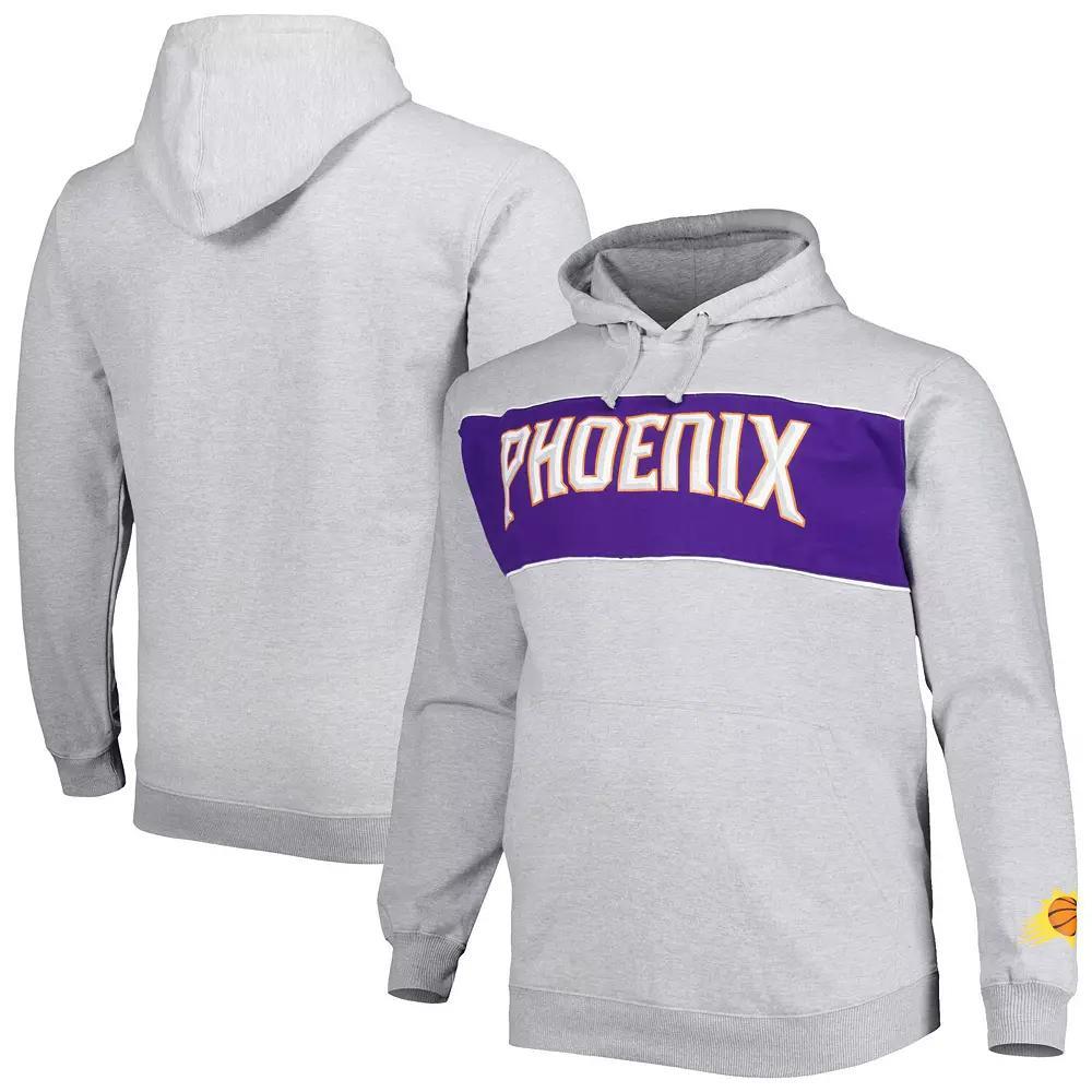Men's Fanatics Branded Heather Gray Phoenix Suns Big & Tall Wordmark Pullover Hoodie,  Product Image