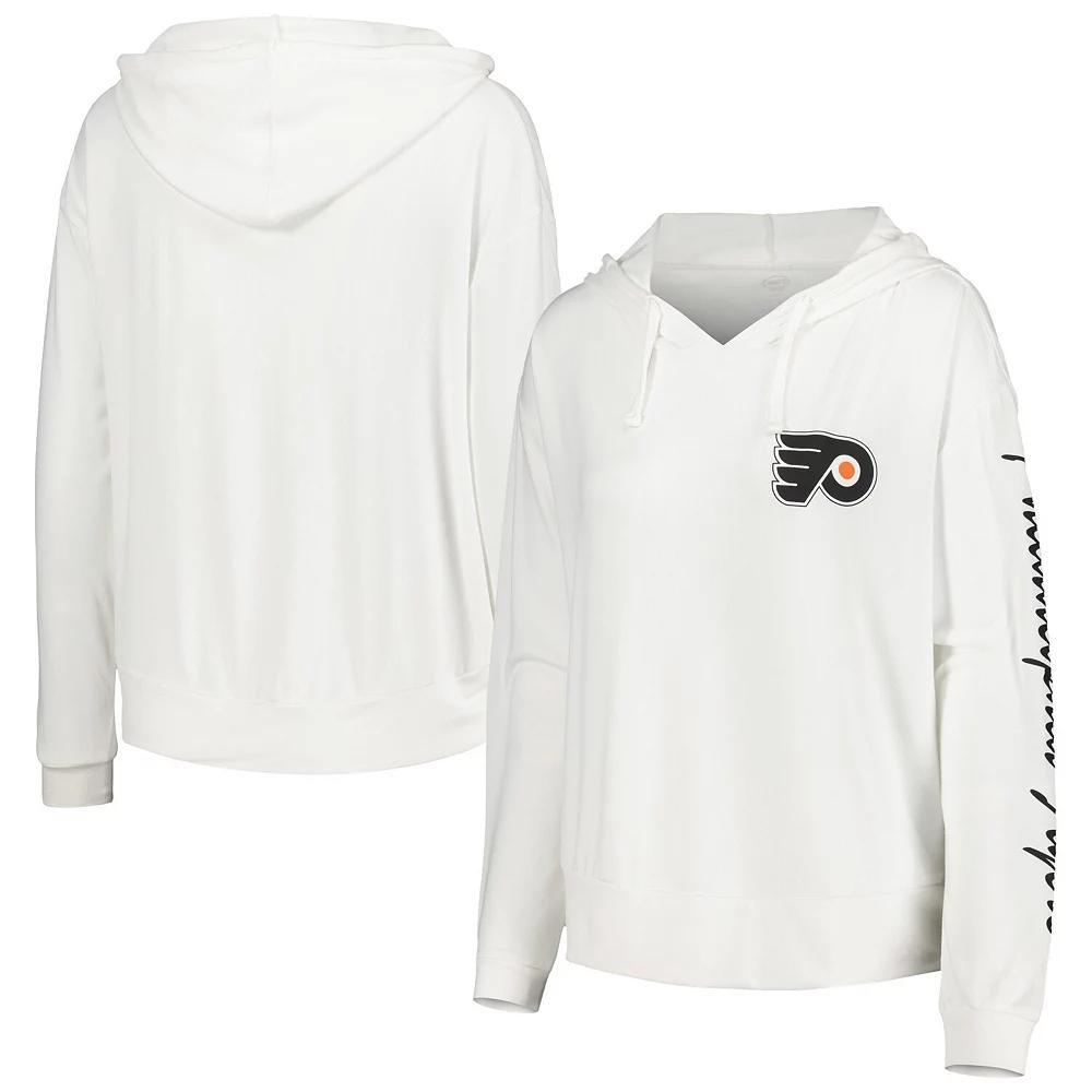 Women's Concepts Sport White Philadelphia Flyers Accord Hacci Long Sleeve Hoodie T-Shirt,  Product Image