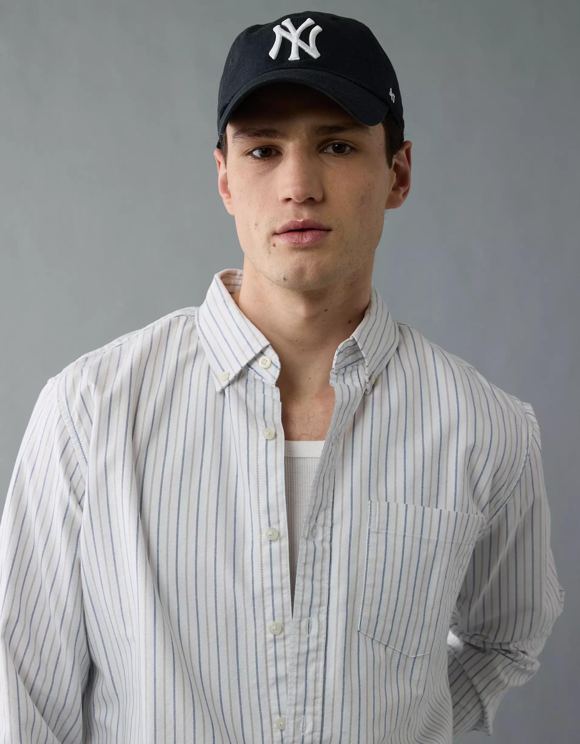 AE Everyday Oxford Striped Button-Up Shirt Product Image