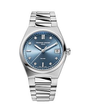 Frederique Constant Womens Swiss Highlife Diamond (1/20 ct. t.w.) Stainless Steel Bracelet Watch 31mm Product Image