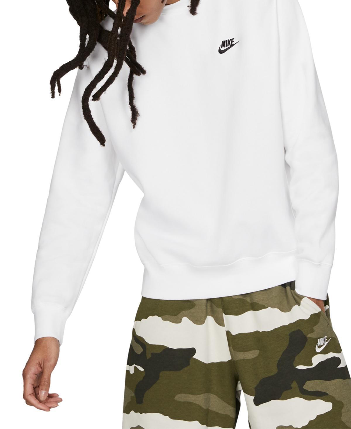 Nike Men's Club Crewneck Sweatshirt in Black/white at Nordstrom, Size Large Product Image