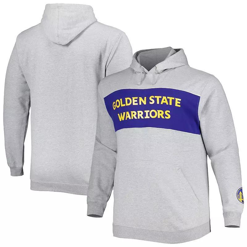Men's Fanatics Branded Heather Gray Golden State Warriors Big & Tall Wordmark Pullover Hoodie,  Product Image