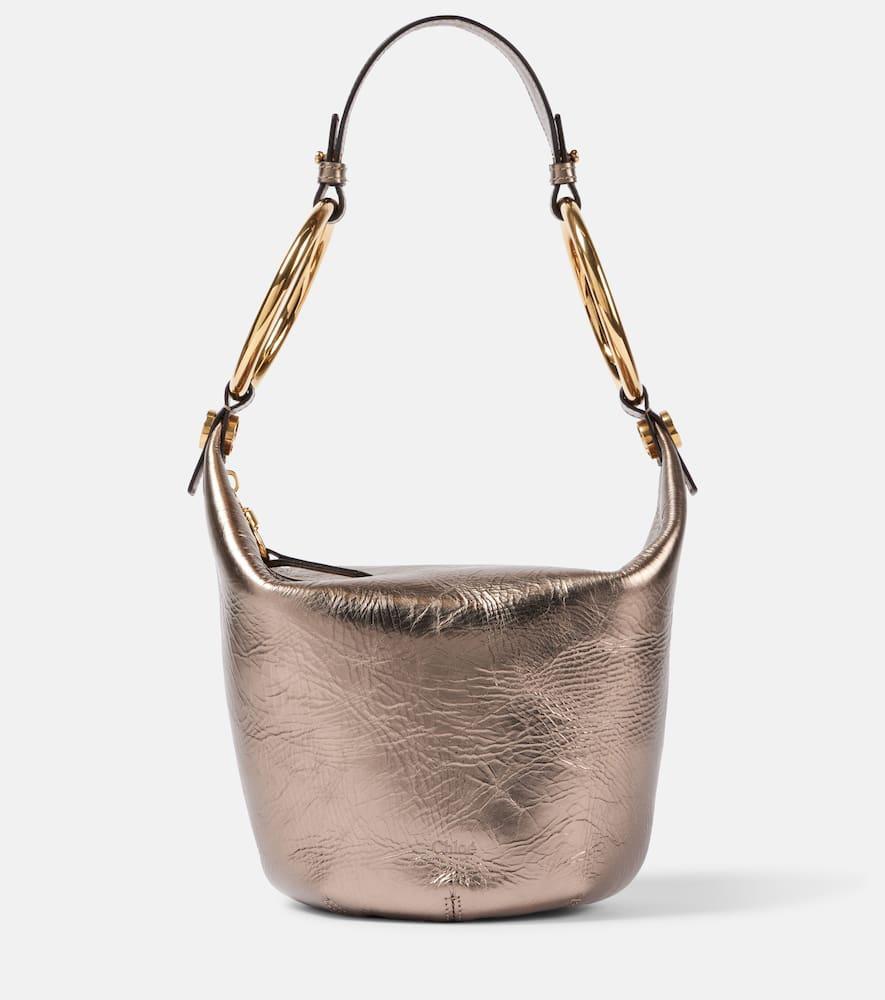 CHLOÉ Bracelet Small Leather Shoulder Bag In Metallic Product Image