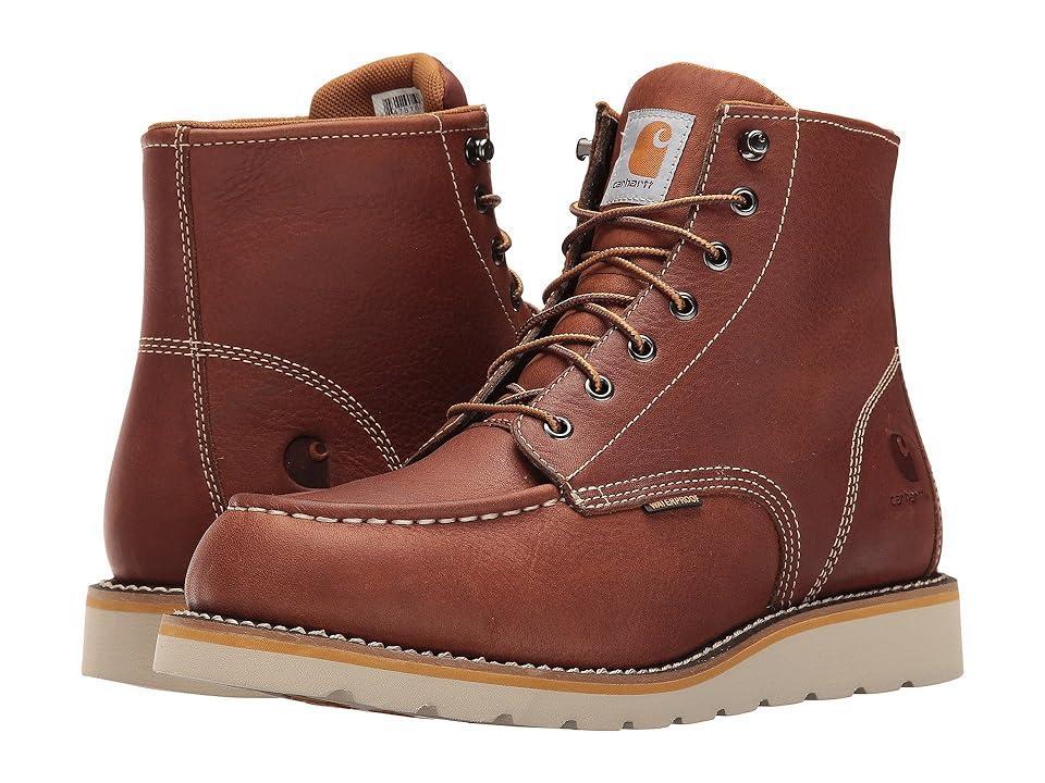 Carhartt 6 Steel Toe Waterproof Wedge Boot (Tan Oil Tanned Leather) Men's Work Boots Product Image