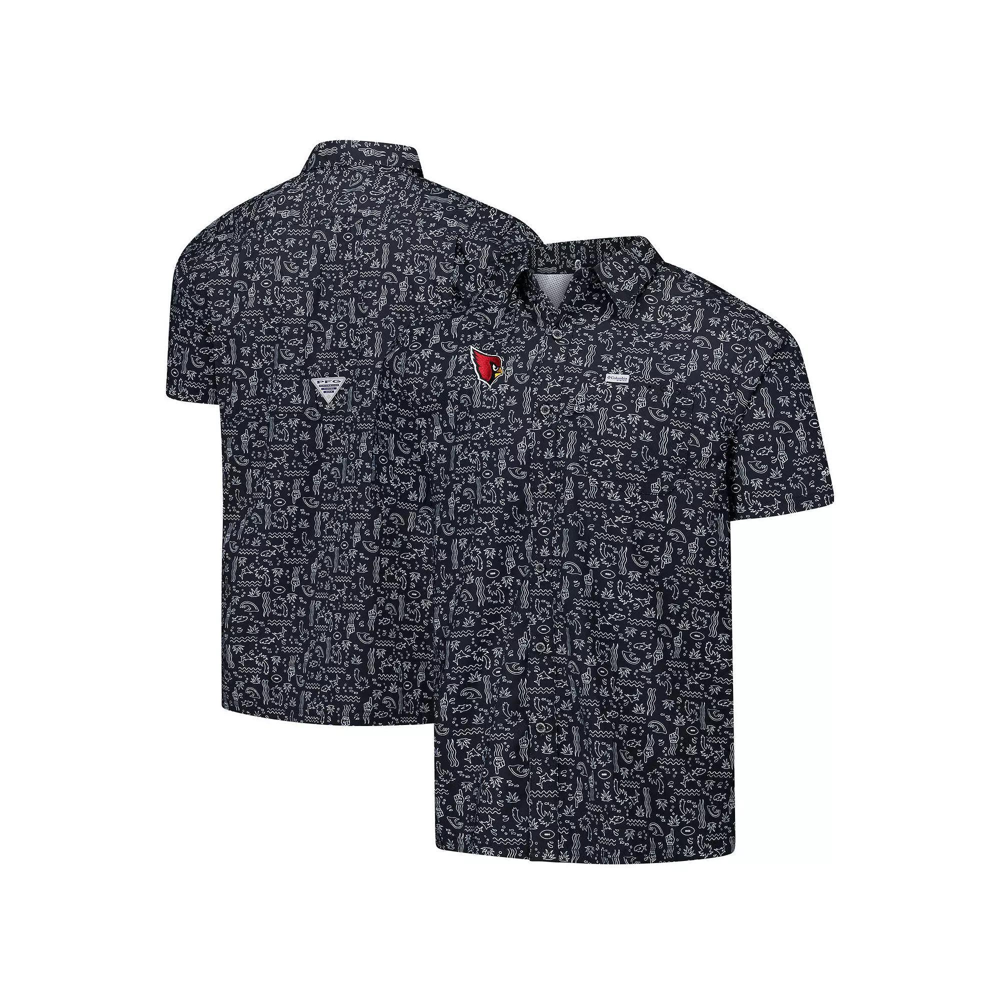 Men's Columbia PFG Black Arizona Cardinals Super Slack Tide Omni-Wick Button-Up Shirt,  Product Image