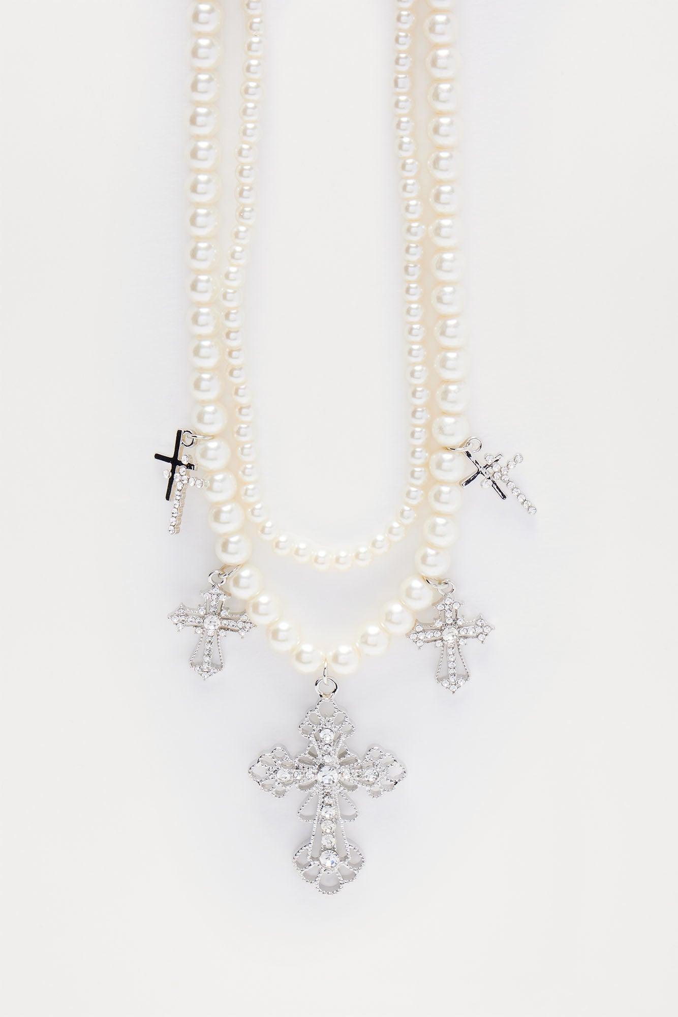 Cross My Heart Necklace - Silver Product Image