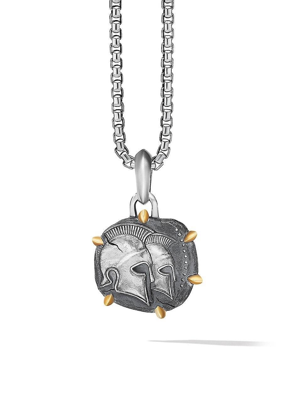 Mens Sterling Silver & 18k Yellow Gold Zodiac Amulet Enhancer Product Image