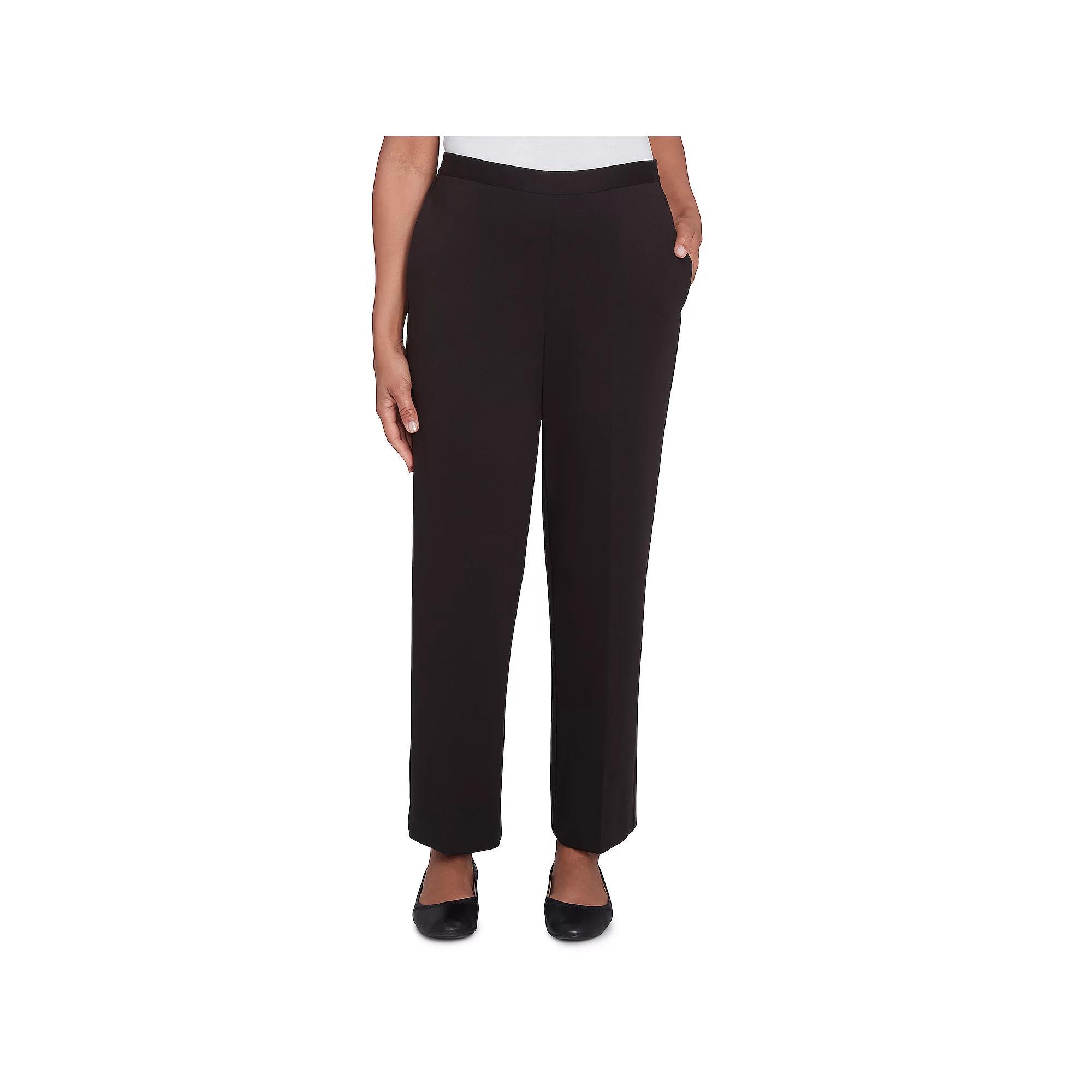 Women's Alfred Dunner Comfort Waist Medium Mid-Rise Pants, Black Product Image