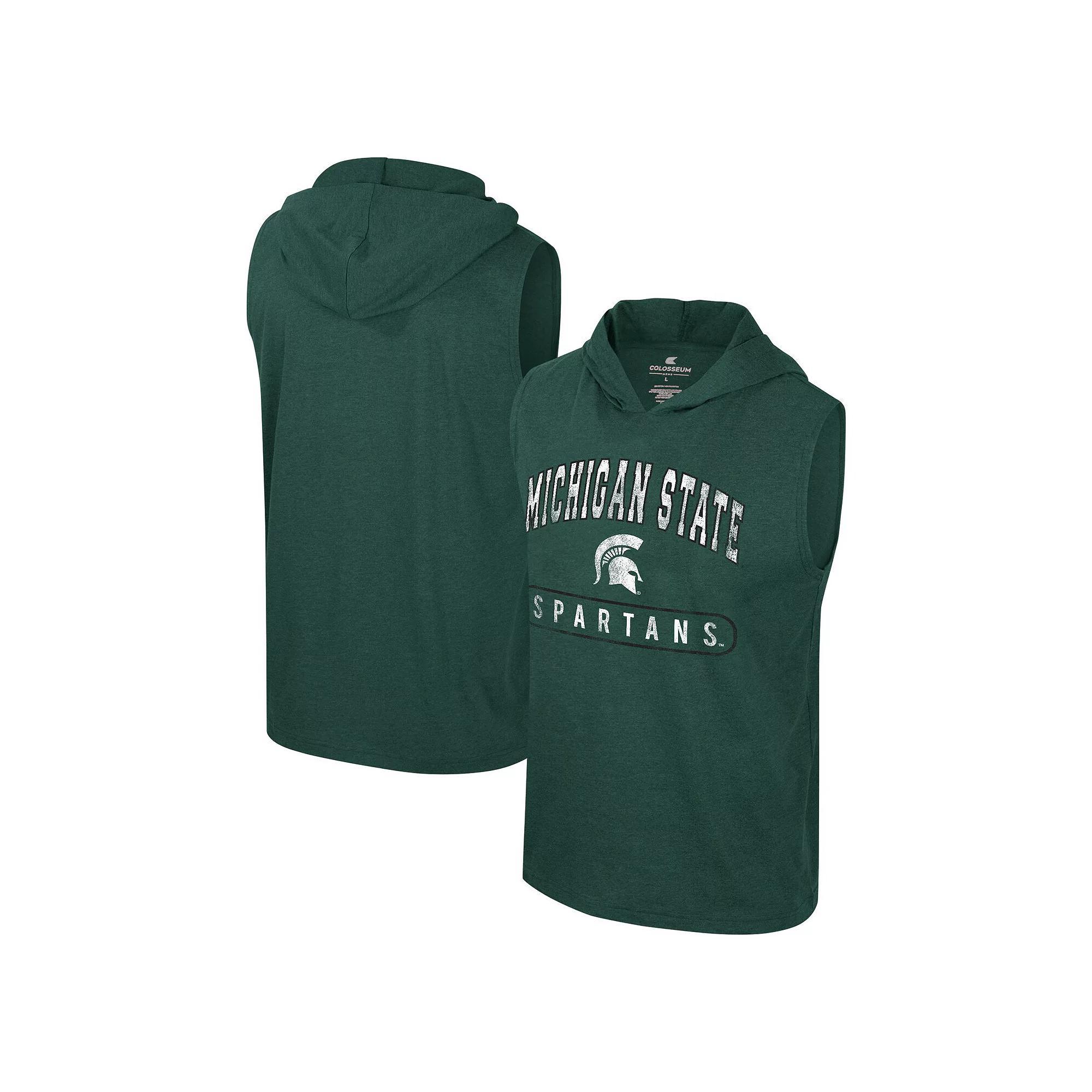 Men's Colosseum Green Michigan State Spartans Varsity Sleeveless Hoodie Tank Top, Size: XL Product Image