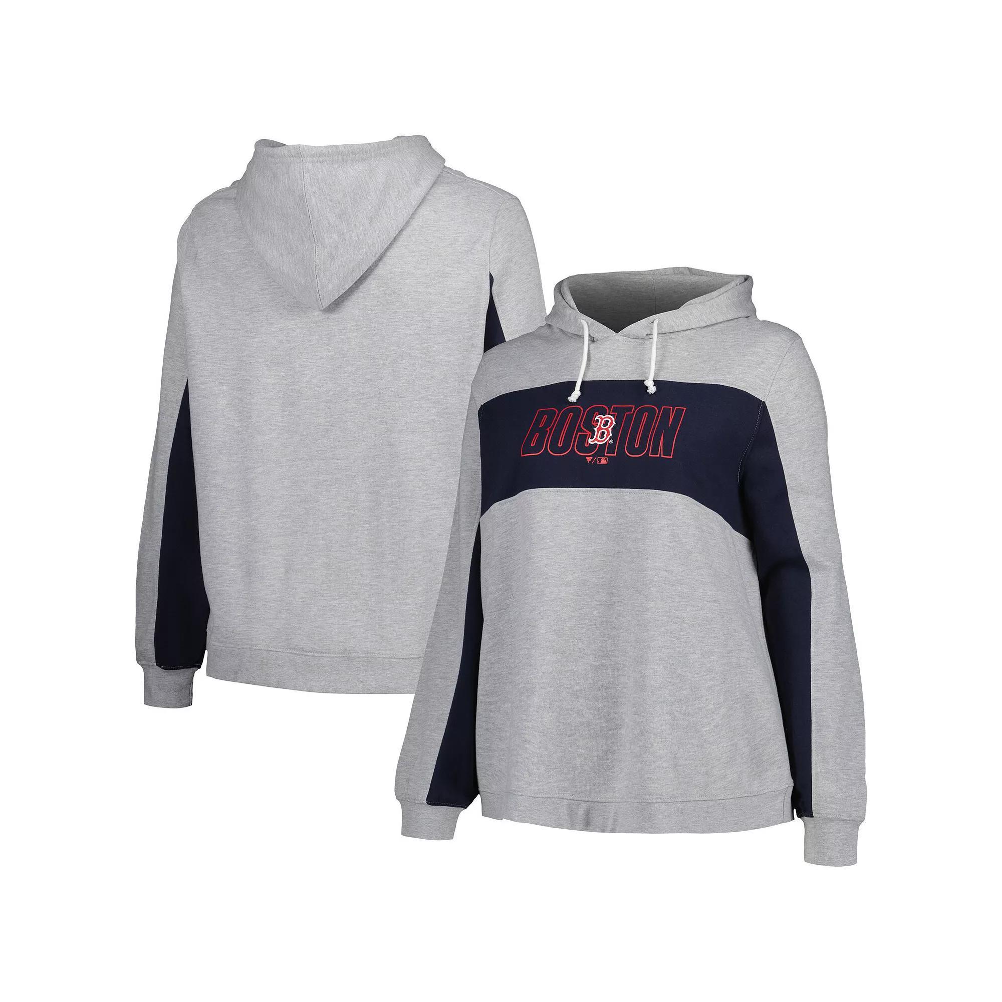 Women's Profile Heather Gray Boston Red Sox Plus Size Pullover Jersey Hoodie, Size: 2XL, Grey Product Image