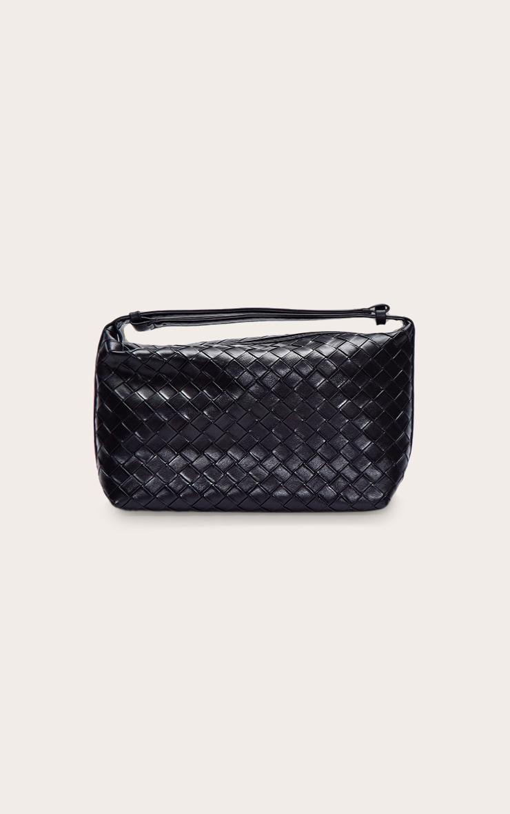 Black Weave Adjustable Handle Handbag Product Image