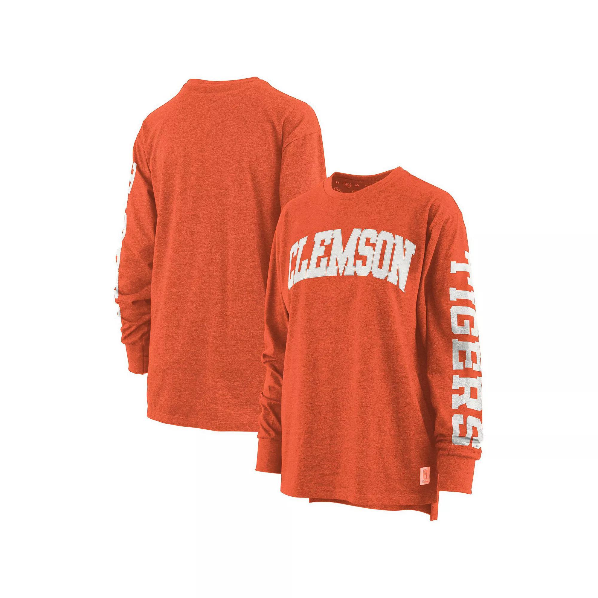 Women's Pressbox Orange Clemson Tigers Plus Size Two-Hit Canyon Long Sleeve T-Shirt, Size: 2XL Product Image
