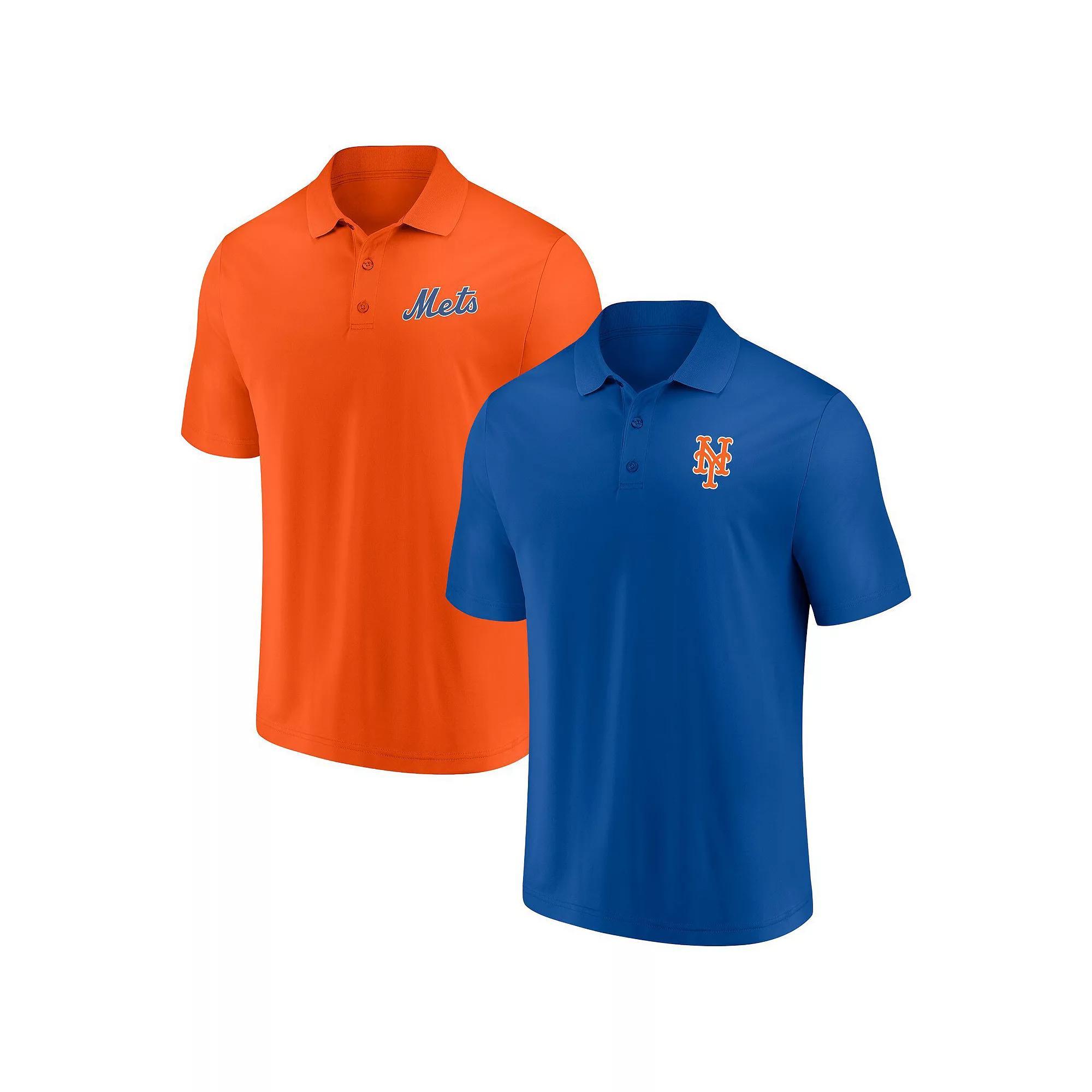 Men's Fanatics Branded Royal/Orange New York Mets Dueling Logos Polo Combo Set, Size: Medium, Blue Product Image