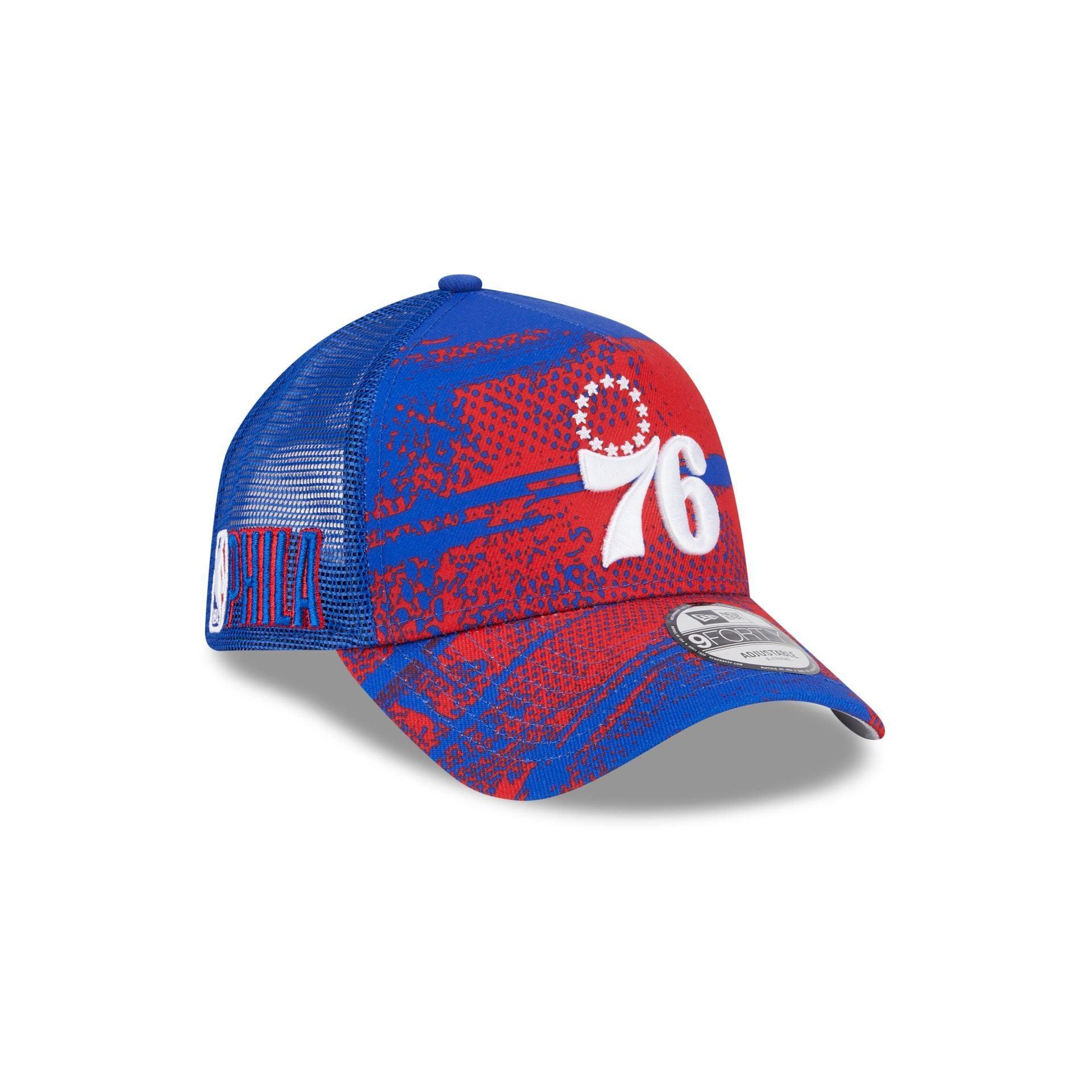 Philadelphia 76ers 2024 Tip-Off 9FORTY A-Frame Trucker Hat Male Product Image