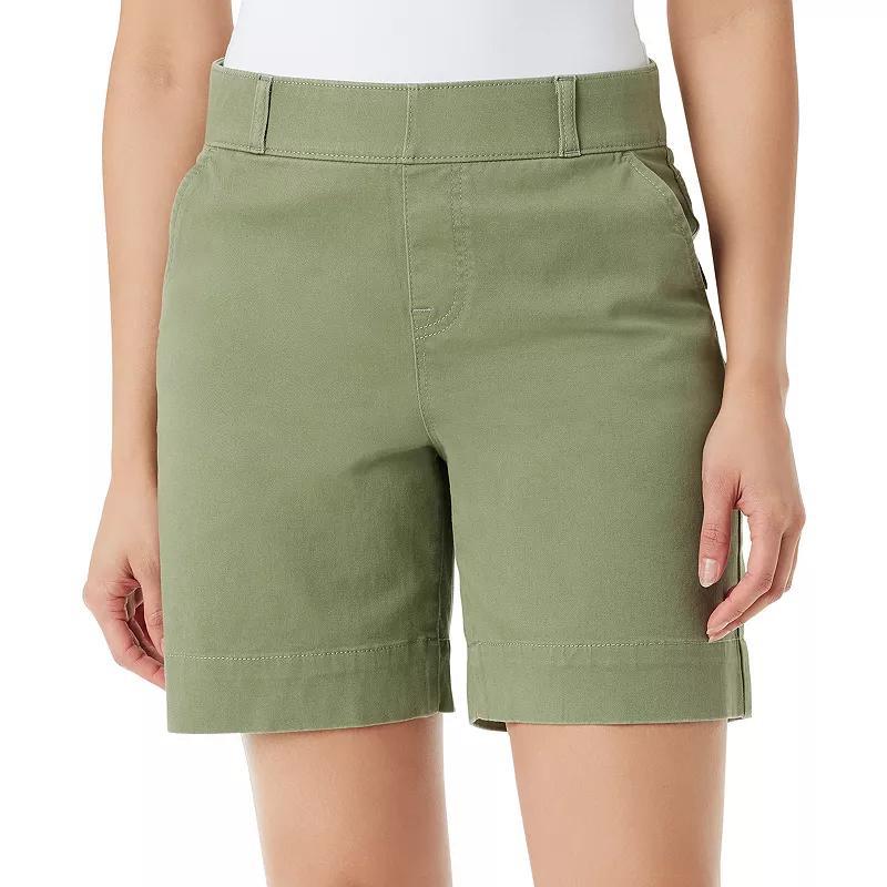 Petite Gloria Vanderbilt Shape Effect Shorts, Womens Garden Green Product Image