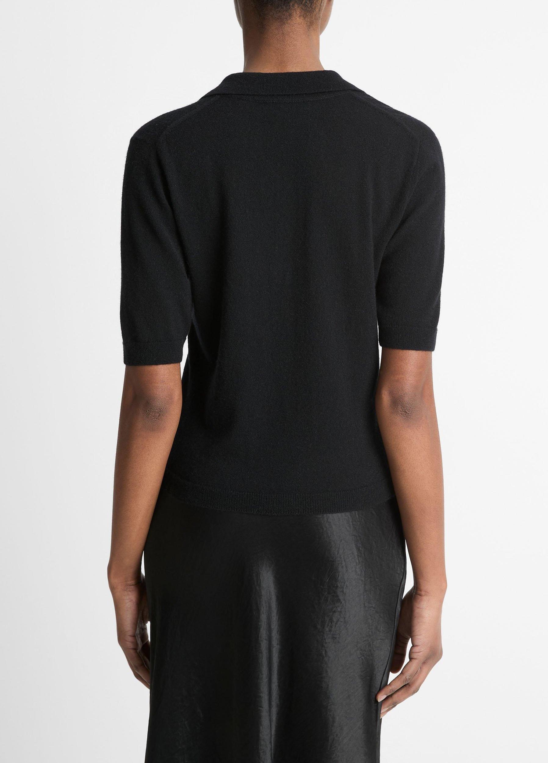Cashmere-Silk Short-Sleeve Polo Sweater Product Image