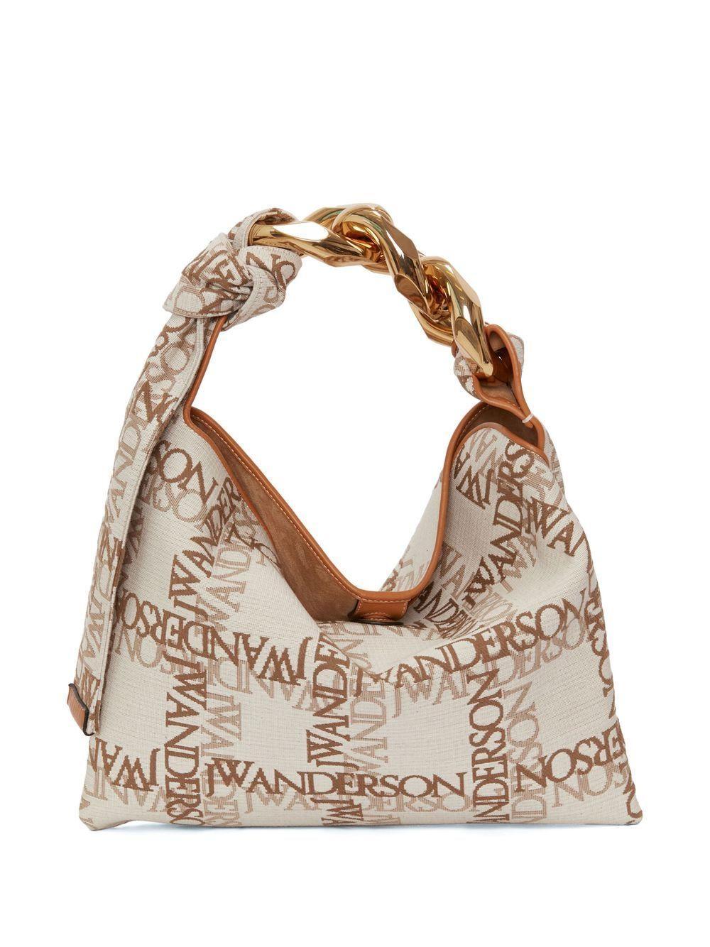 JW ANDERSON Small Chain Hobo Bag In Beige Product Image