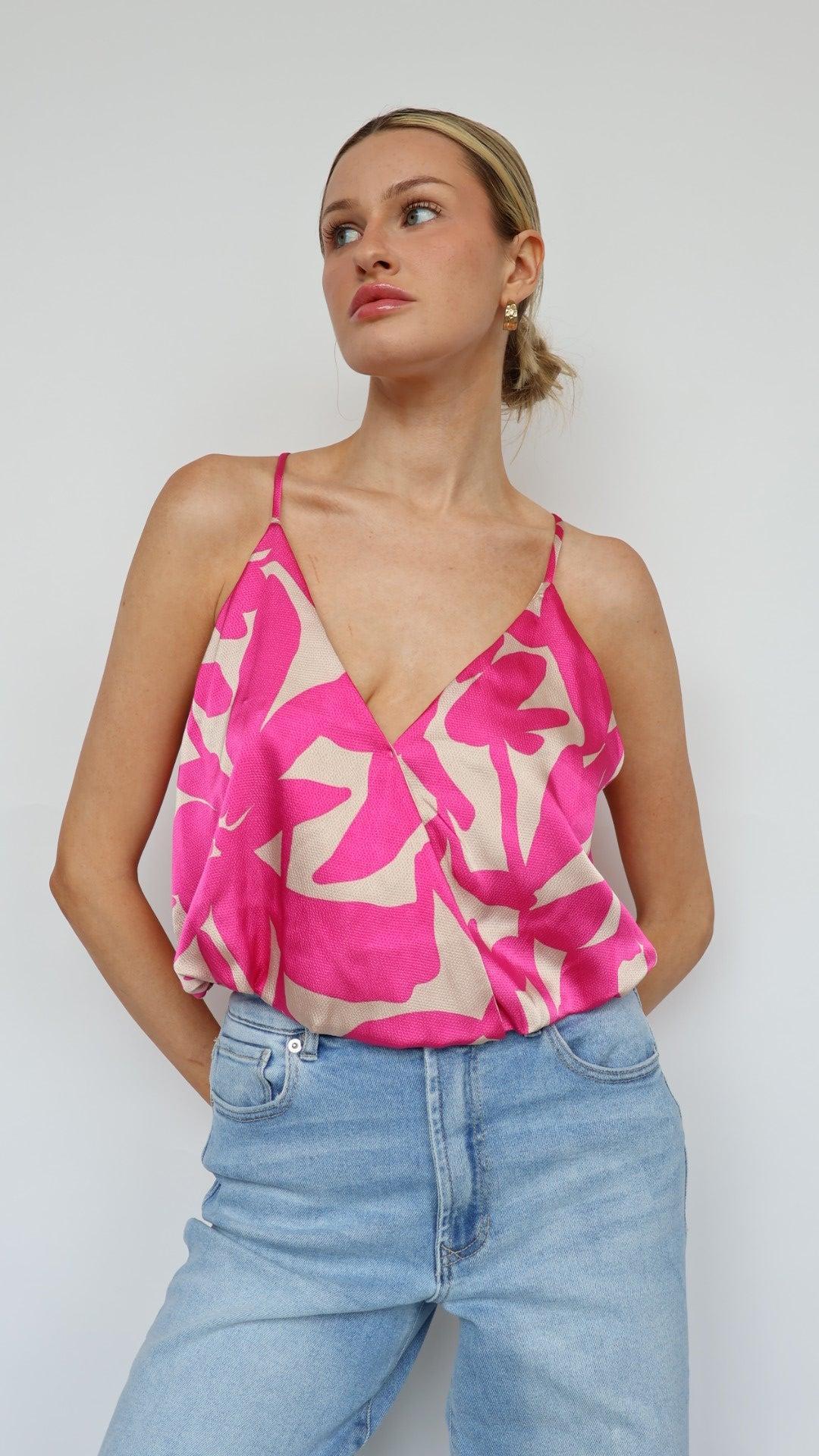 Satin Print Crop Top Product Image