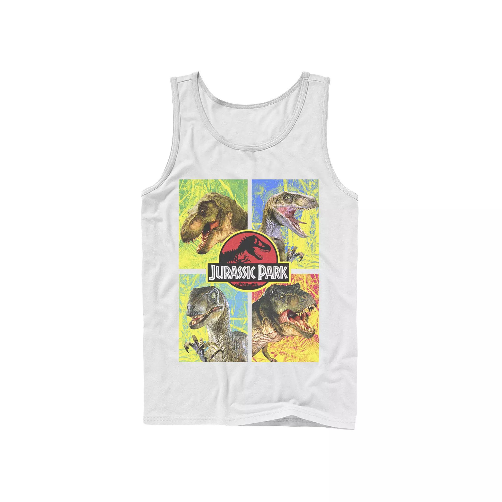 Men's Jurassic Park Four Different Dinosaur Faces Tank Top,  Product Image