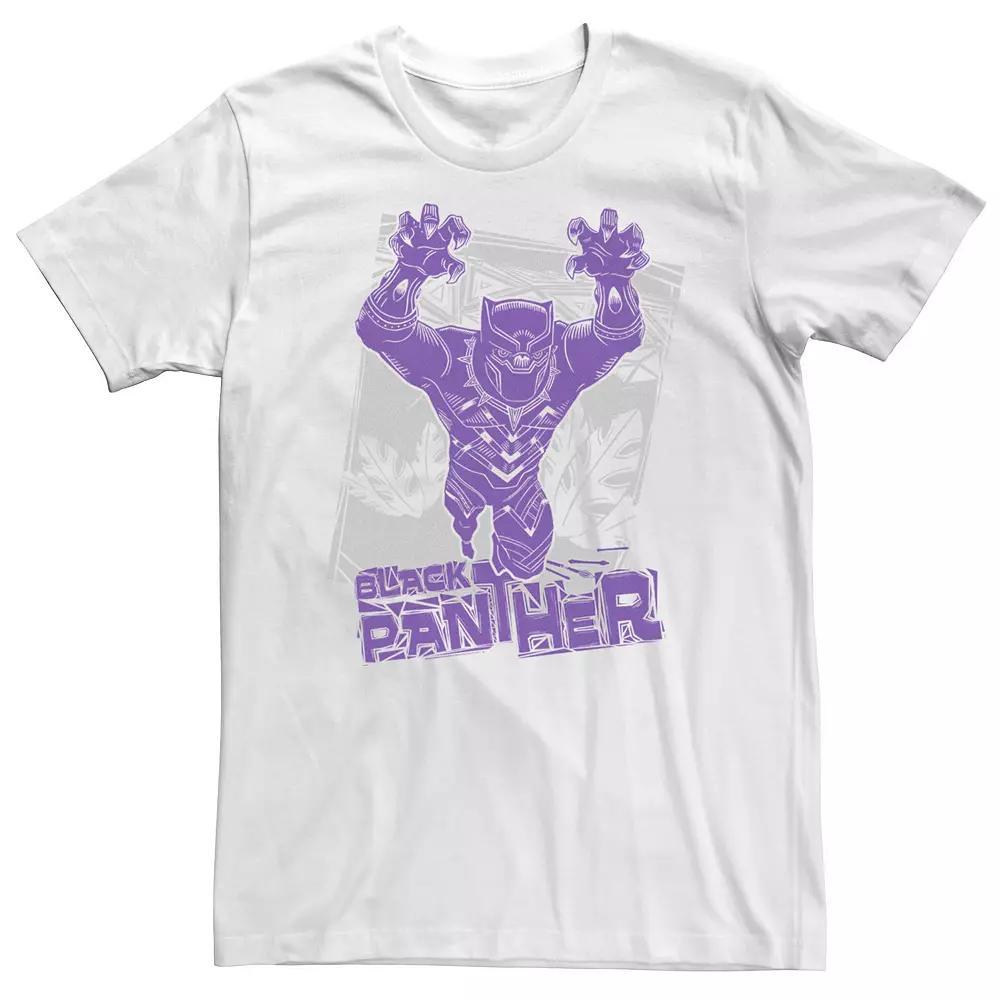 Big & Tall Marvel Black Panther Tropical Woodcut Tee, Men's, Size: 4XL Tall, White Product Image