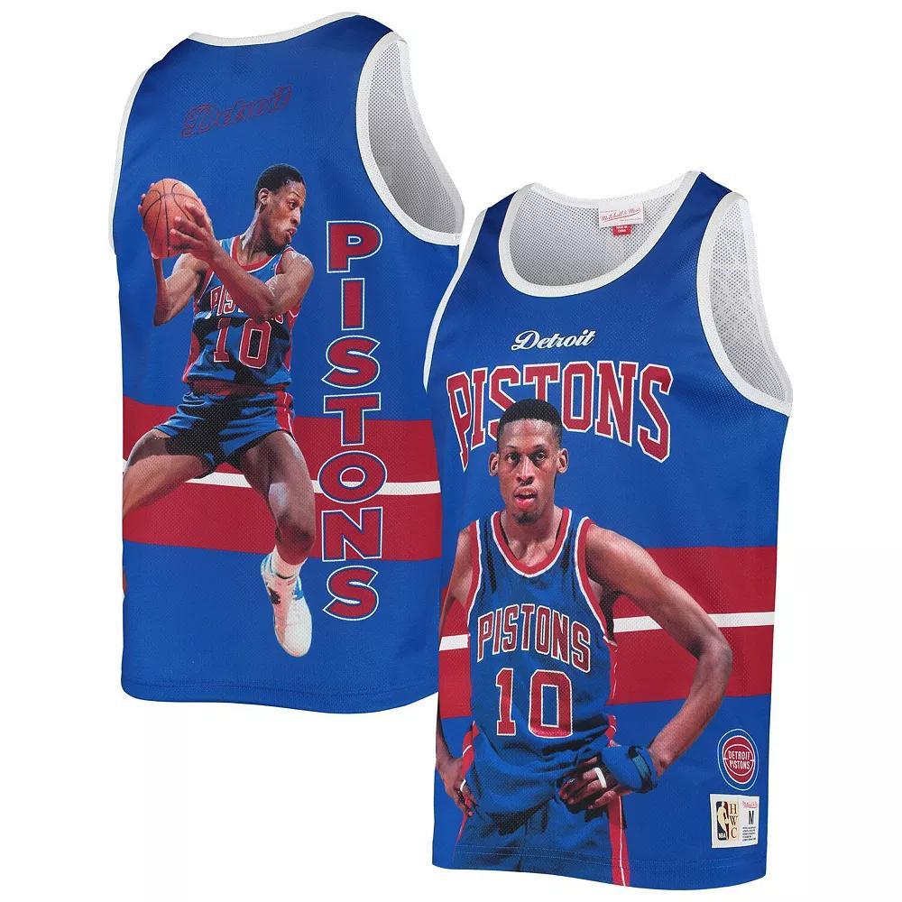 Men's Mitchell & Ness Dennis Rodman Blue Detroit Pistons Hardwood Classics Player Tank Top, Size: Large, Pis Blue Product Image