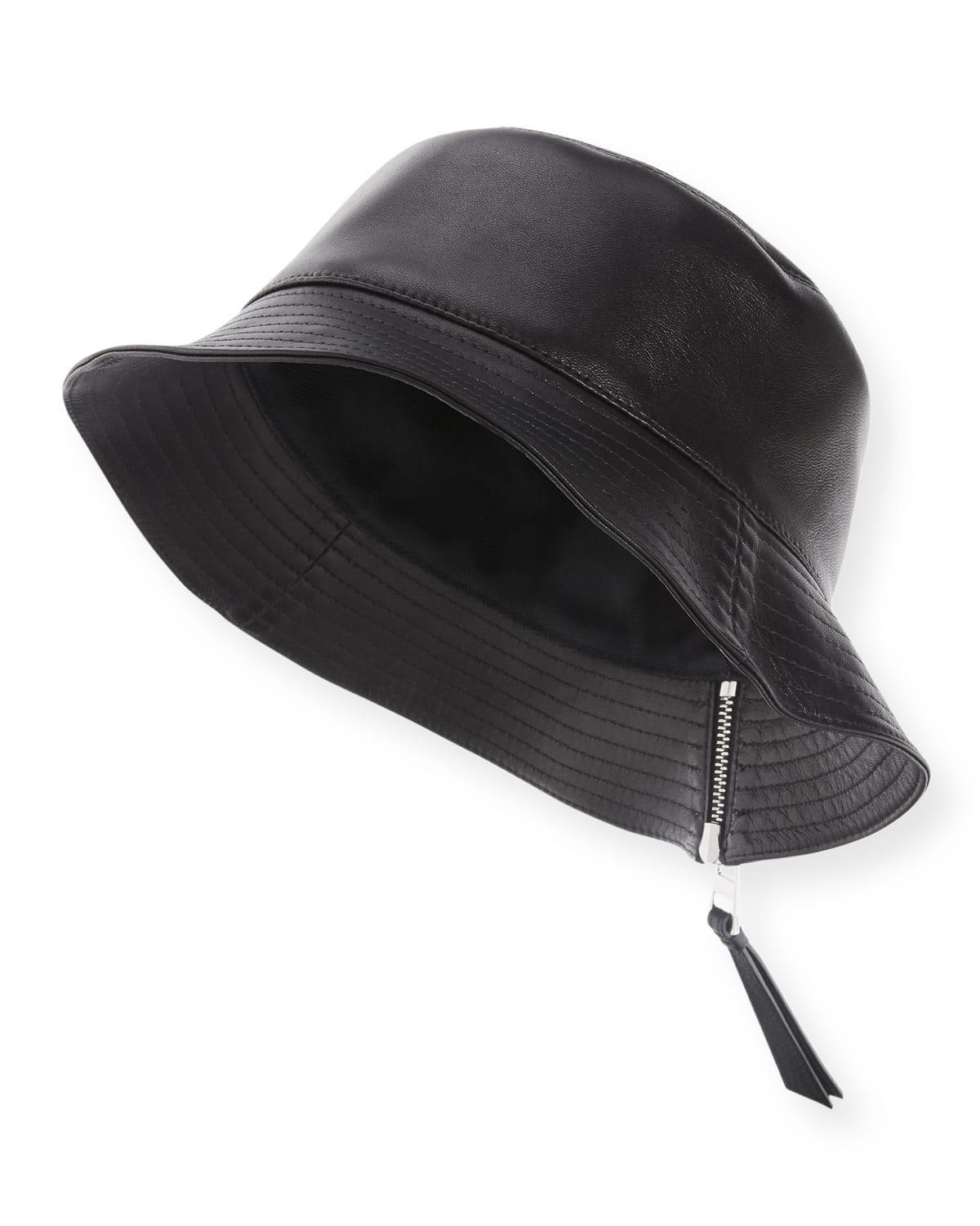 Fisherman Zip Leather Bucket Hat Product Image