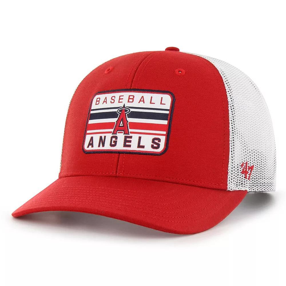 Men's '47 Red Los Angeles Angels Drifter Trucker Adjustable Hat Product Image