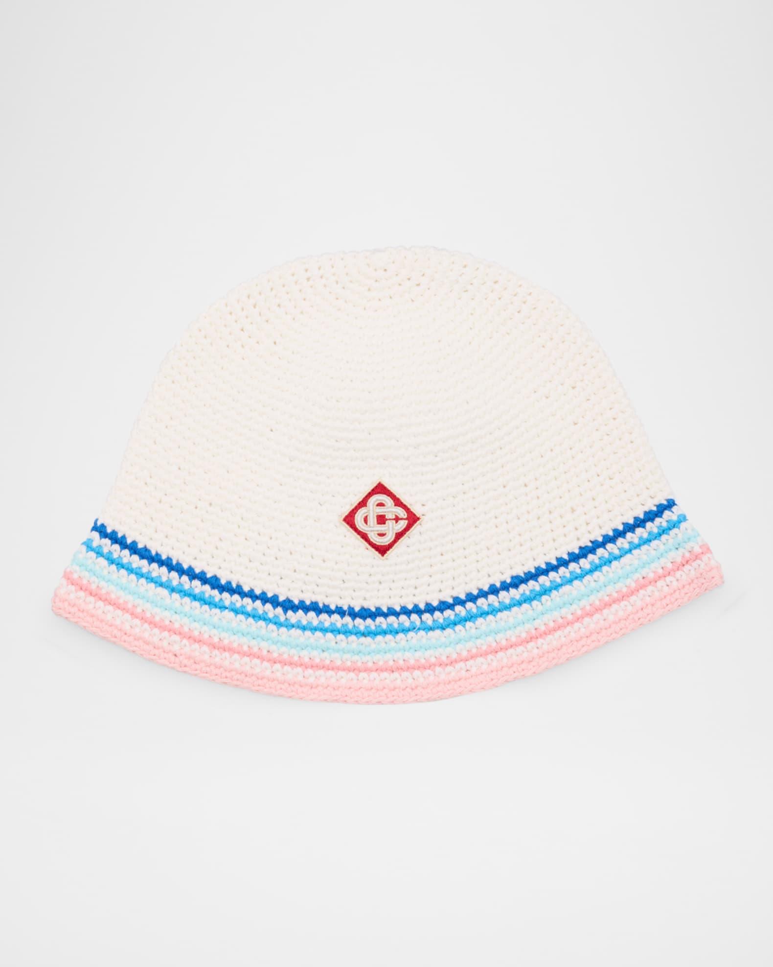 Men's Stripe Crochet Monogram Bucket Hat Product Image