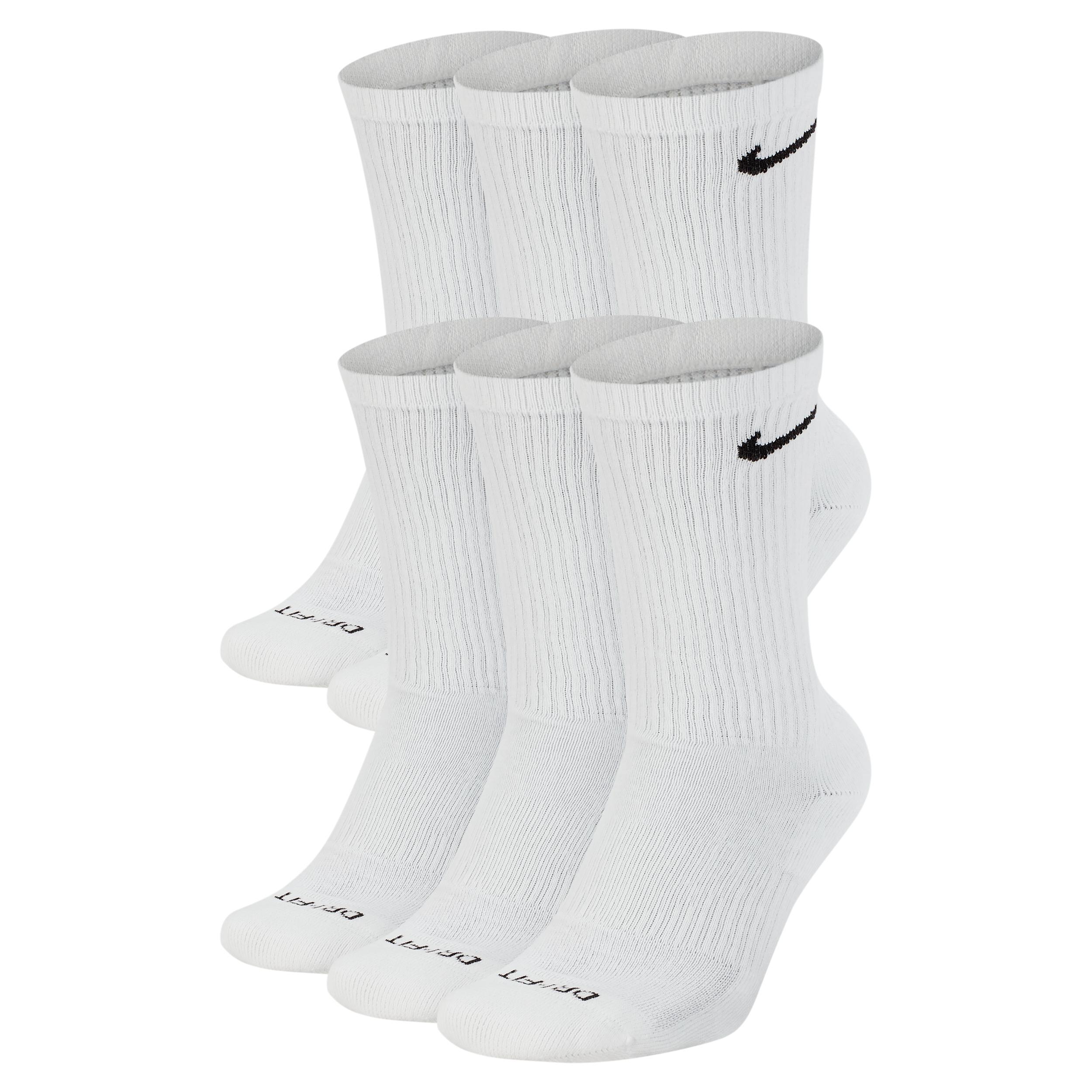 Nike Mens Everyday Plus Cushioned Training Crew Socks (6 Pairs) | SX6897-100 Product Image