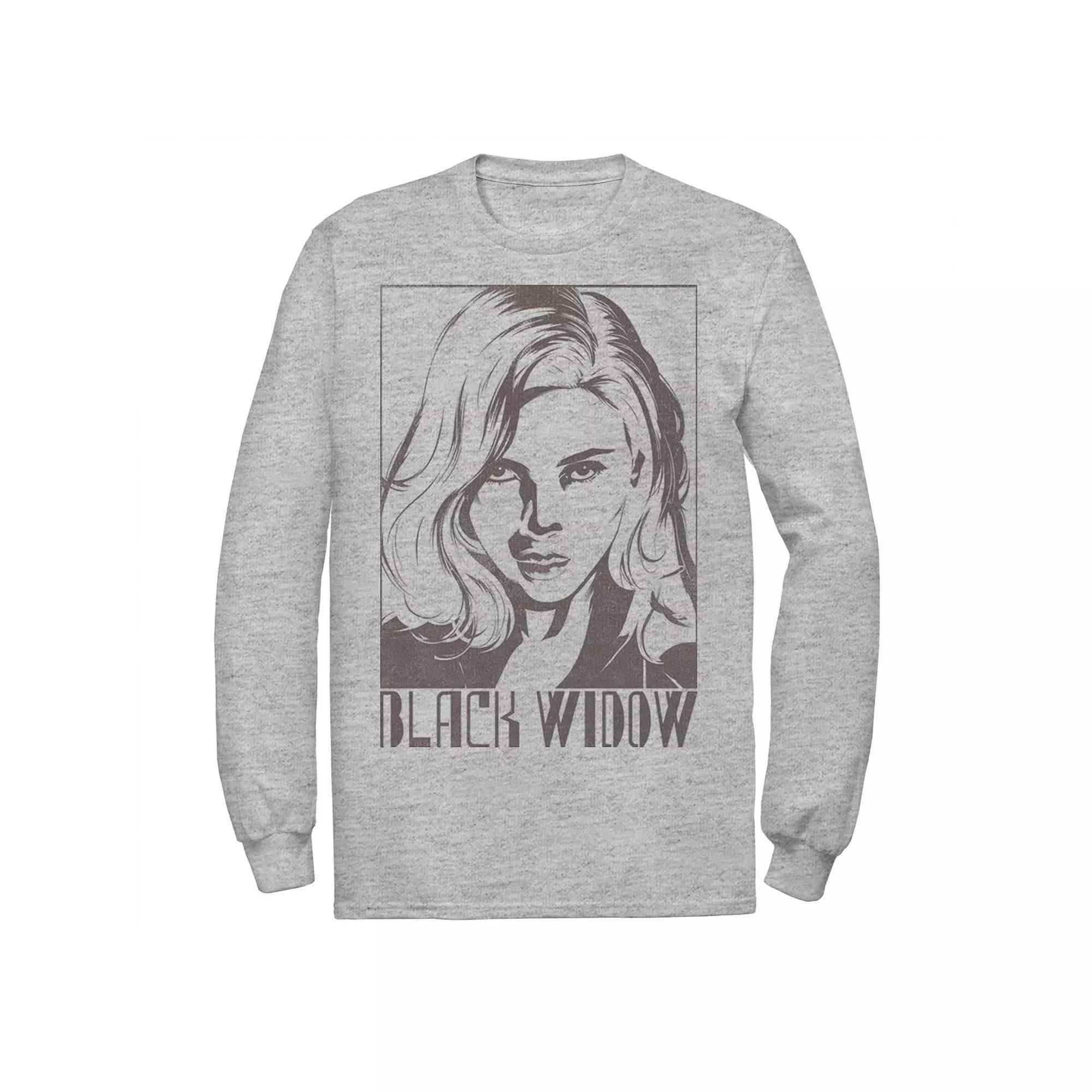 Men's Marvel Black Widow Tie Dye Line Art Tee, Size: XL, Athletic Grey Product Image