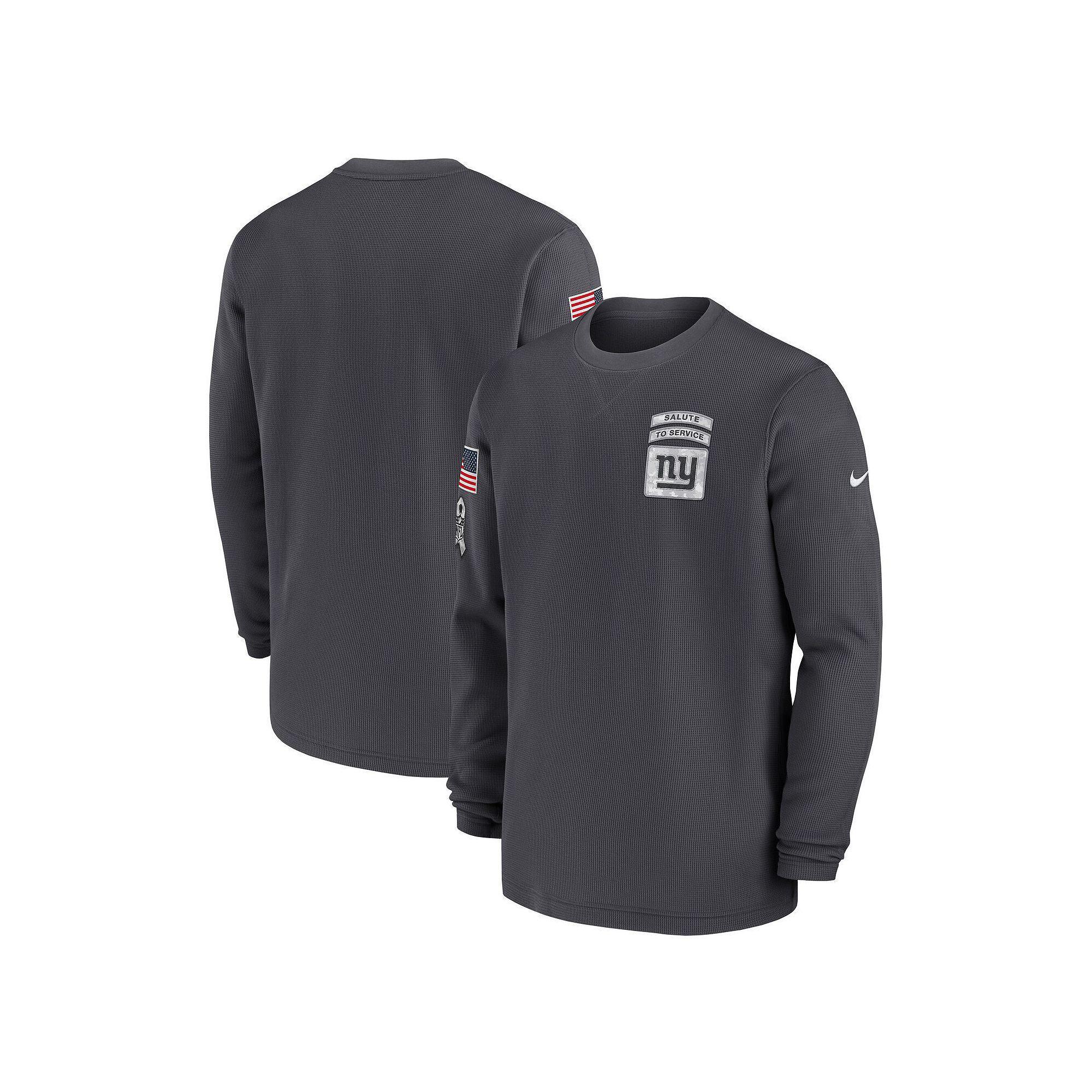 Men's Nike Anthracite New York Giants Salute To Service Edge Lockup Long Sleeve T-Shirt, Size: Small, Grey Product Image