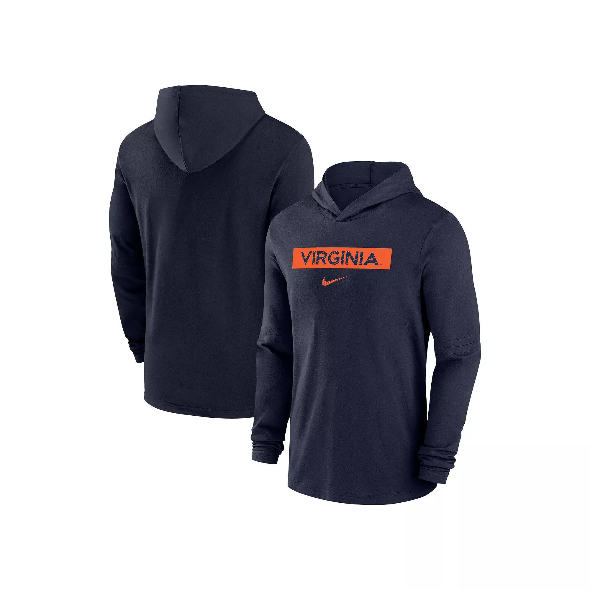 Men's Nike Navy Virginia Cavaliers 2024 Sideline Performance Long Sleeve Hoodie Top, Size: Large, Blue Product Image