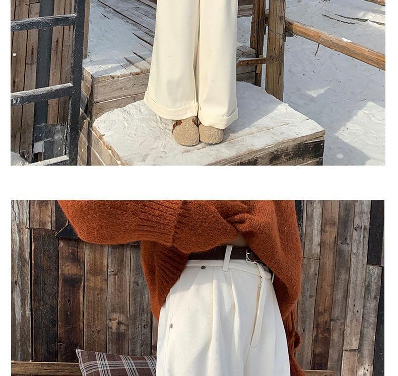 High Waist Plain Wide Leg Pants Product Image