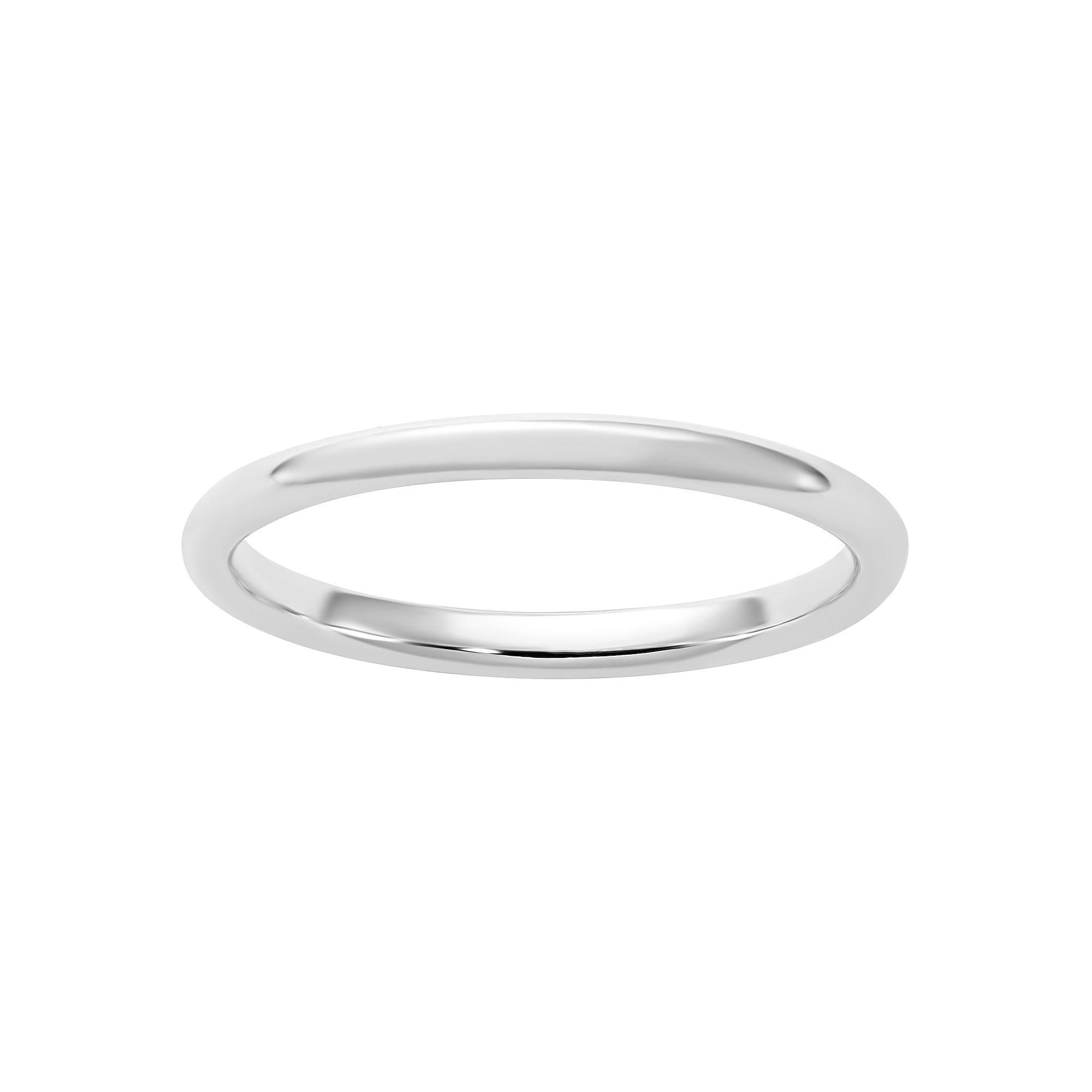 Platinum Half-Round Wedding Band, Women's, Size: 6, Silver Tone Product Image