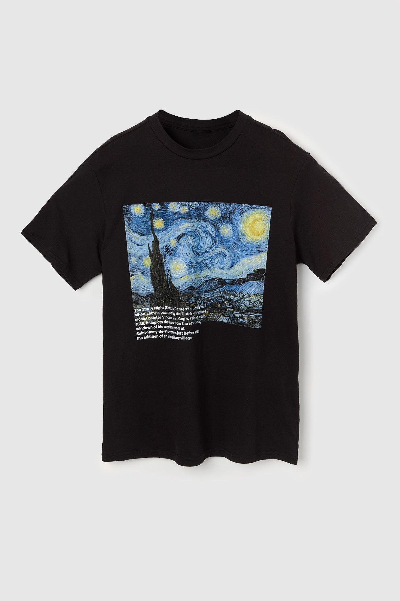 Starry Night Graphic T-Shirt Male Product Image