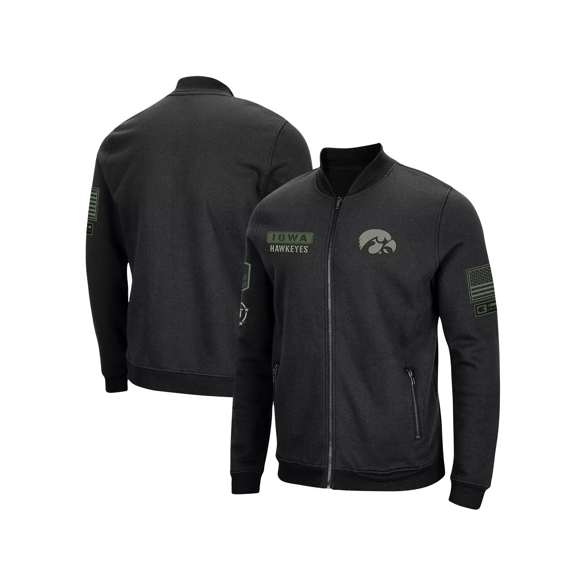 Men's Colosseum Black Nebraska Huskers OHT Military Appreciation High-Speed Bomber Full-Zip Jacket,  Product Image
