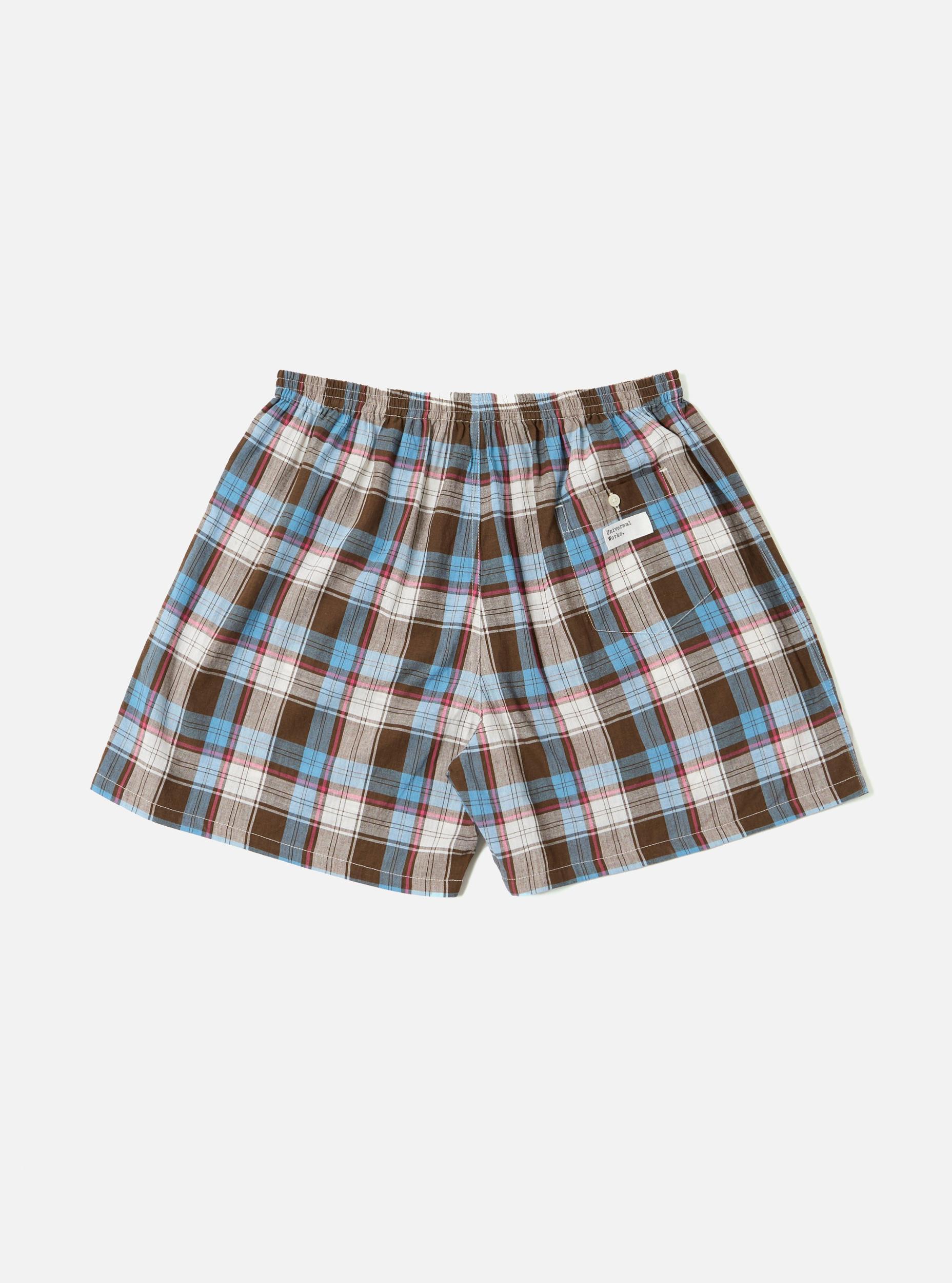 Boxer Short in Blue/Brown Check 3 Product Image