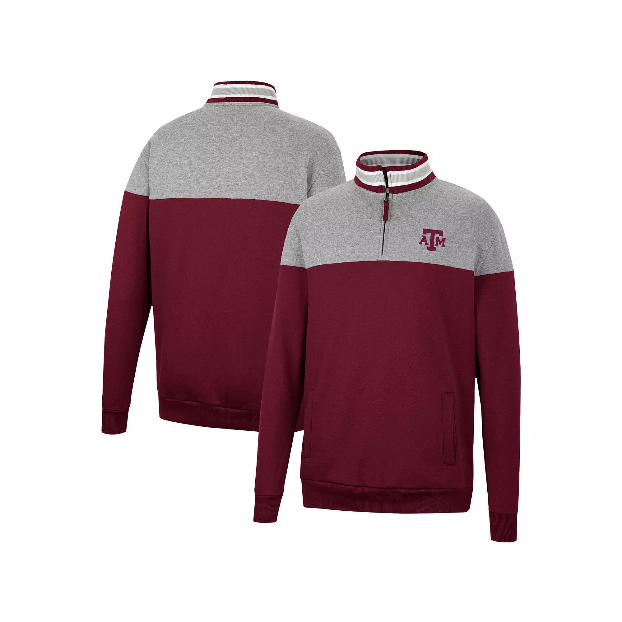 Men's Colosseum Heathered Gray/Cardinal Iowa State Cyclones Be the Ball Quarter-Zip Top, Size: 2XL Product Image