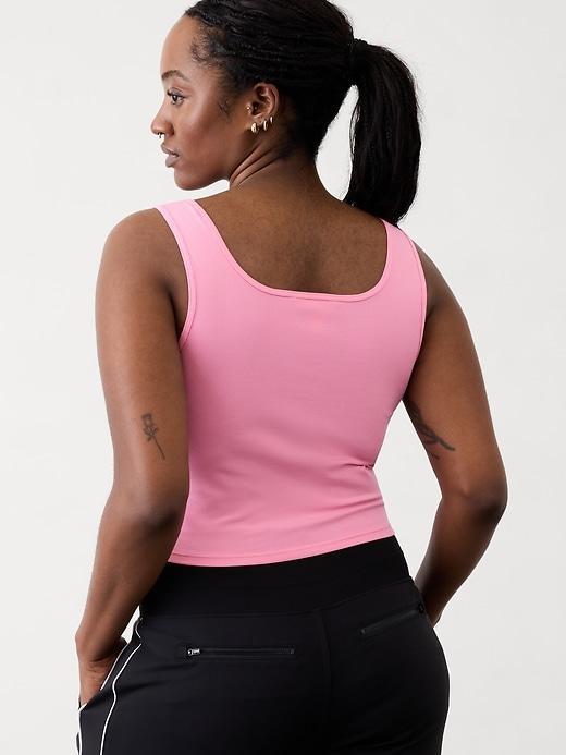 Signature Rib Square Neck Crop Tank Product Image