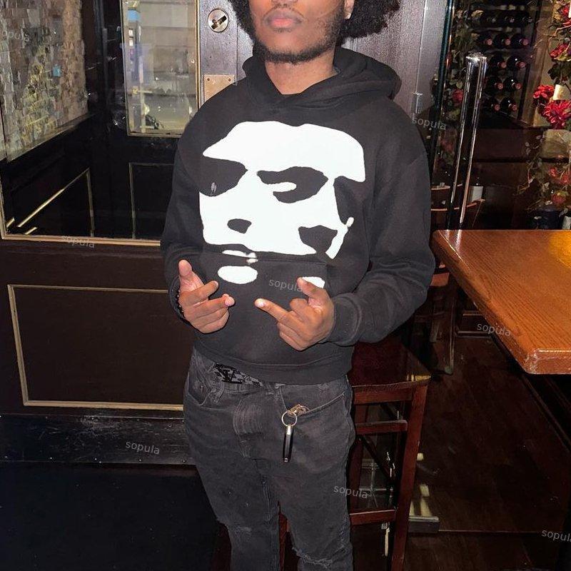 Scary Face Vintage Print Graphic Hoodie Product Image