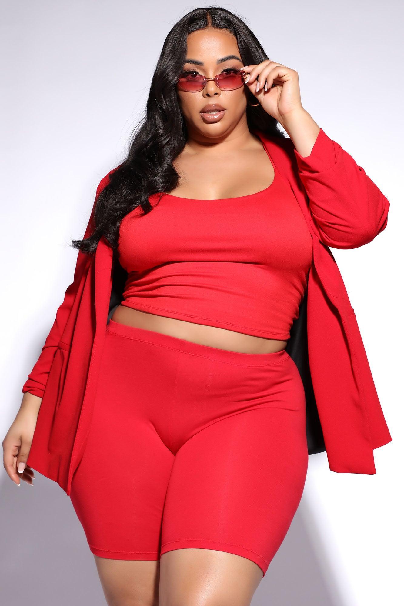 Natalee Biker Shorts - Red Product Image