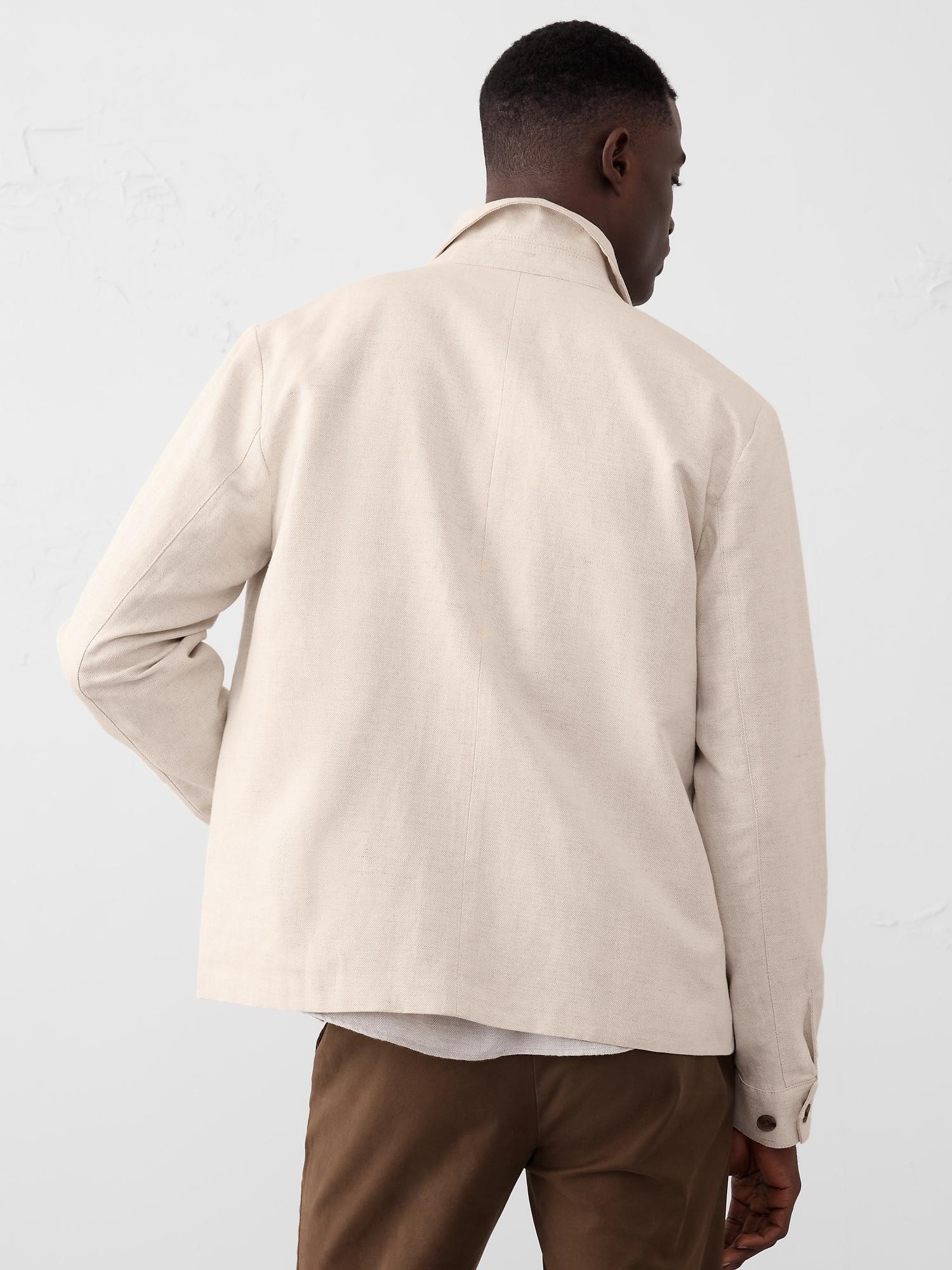 Tailored-Fit Textured Canvas Overshirt Product Image