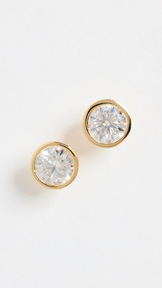 SHASHI Bezel Stud Earrings 5mm | Shopbop Product Image