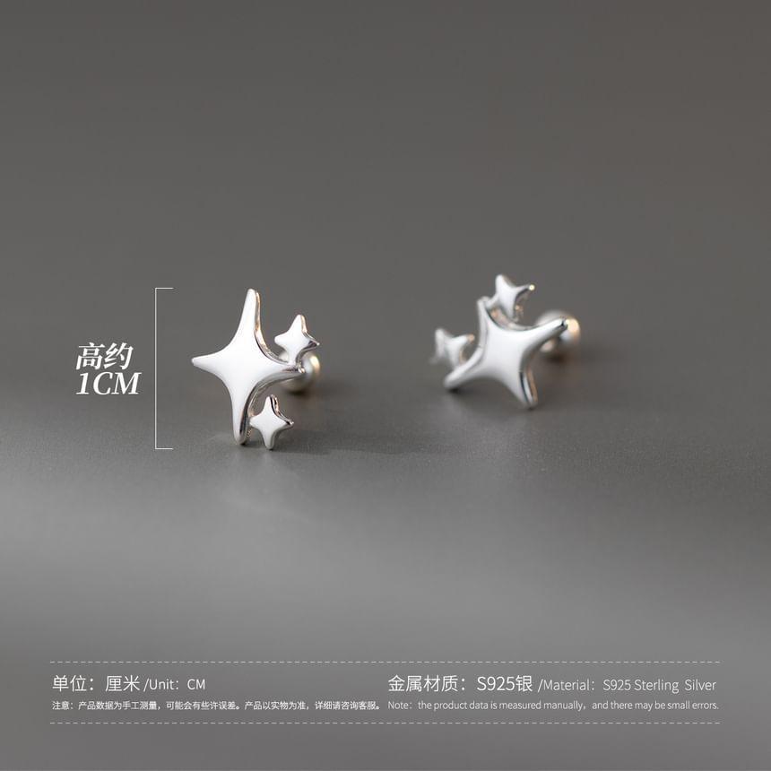 925 Sterling Silver Star Stud Earring Product Image