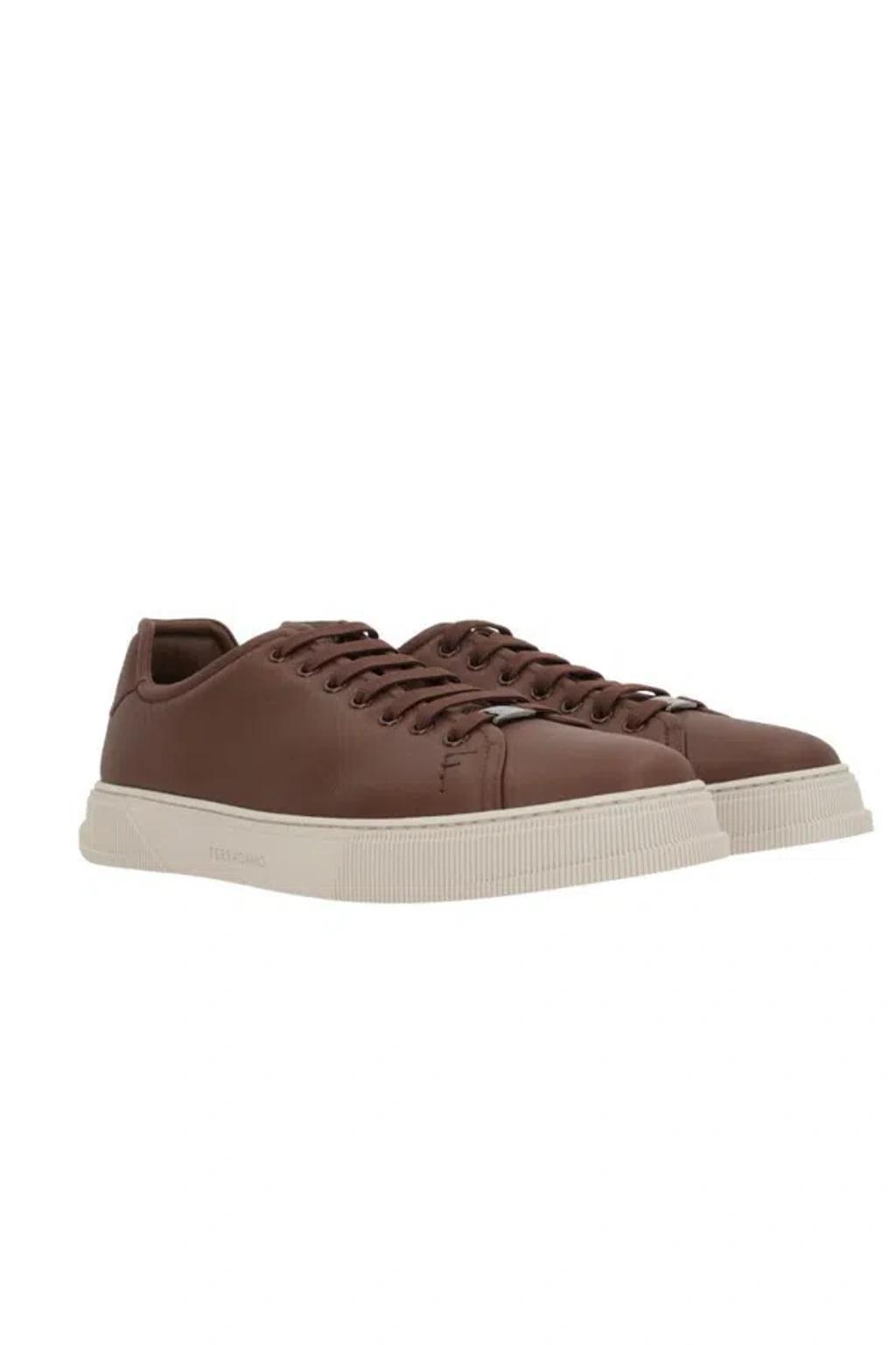 FERRAGAMO Salvatore  Sneakers In Mid Brown Product Image