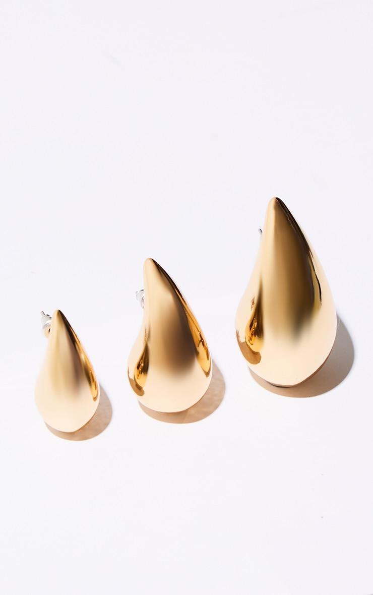 Gold Tear Drop Stud Earring Multi-pack Product Image