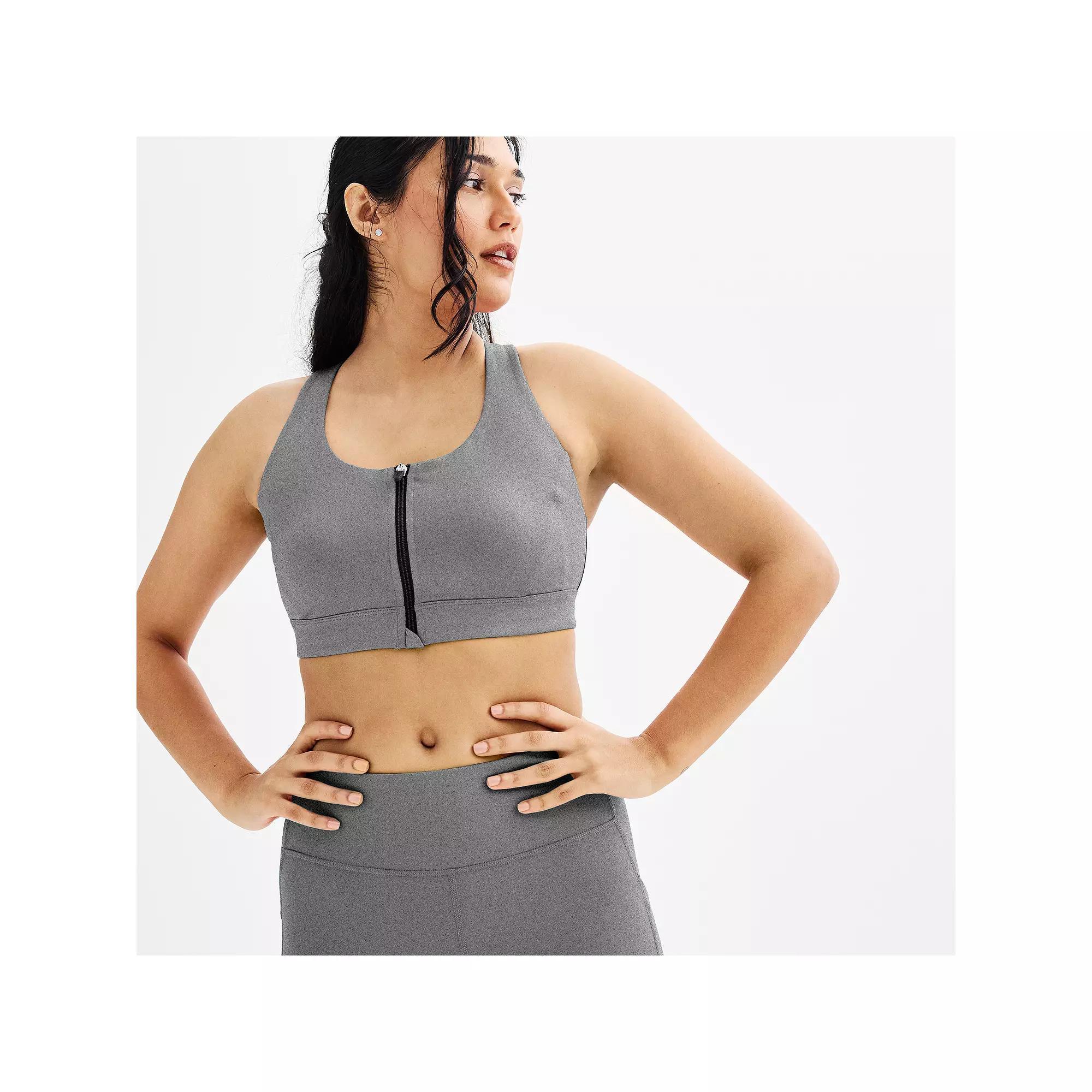 Women's Tek Gear® Ultrastretch Medium Support Zip Front Sports Bra,  Product Image