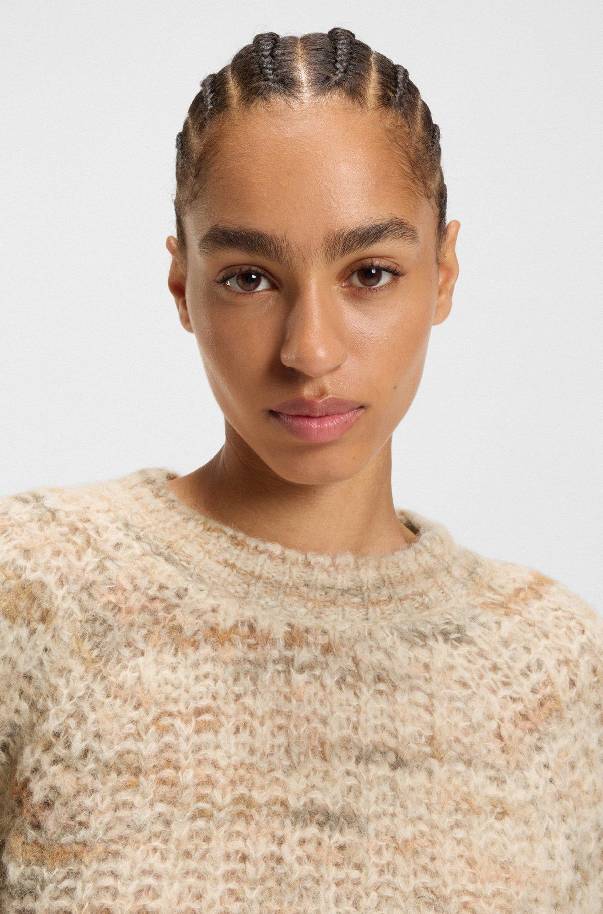 Alpaca-blend relaxed-fit sweater with multicolored yarns Product Image