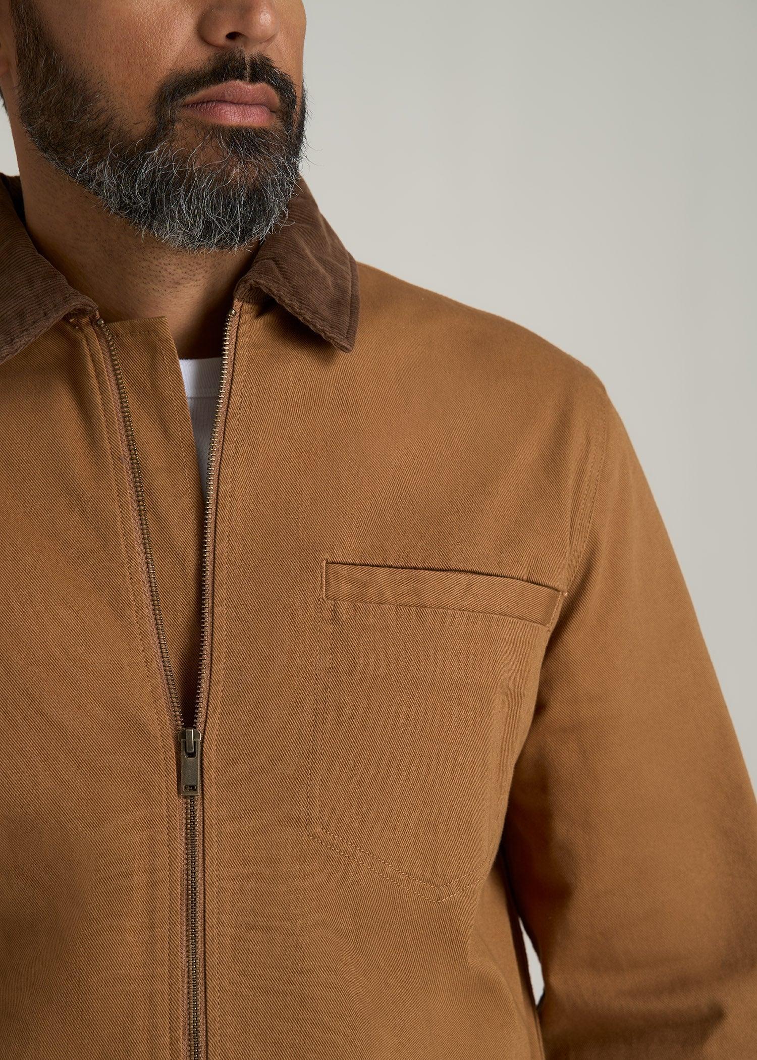 LJ&S Twill Shop Jacket for Tall Men in Dusty Brown Male Product Image
