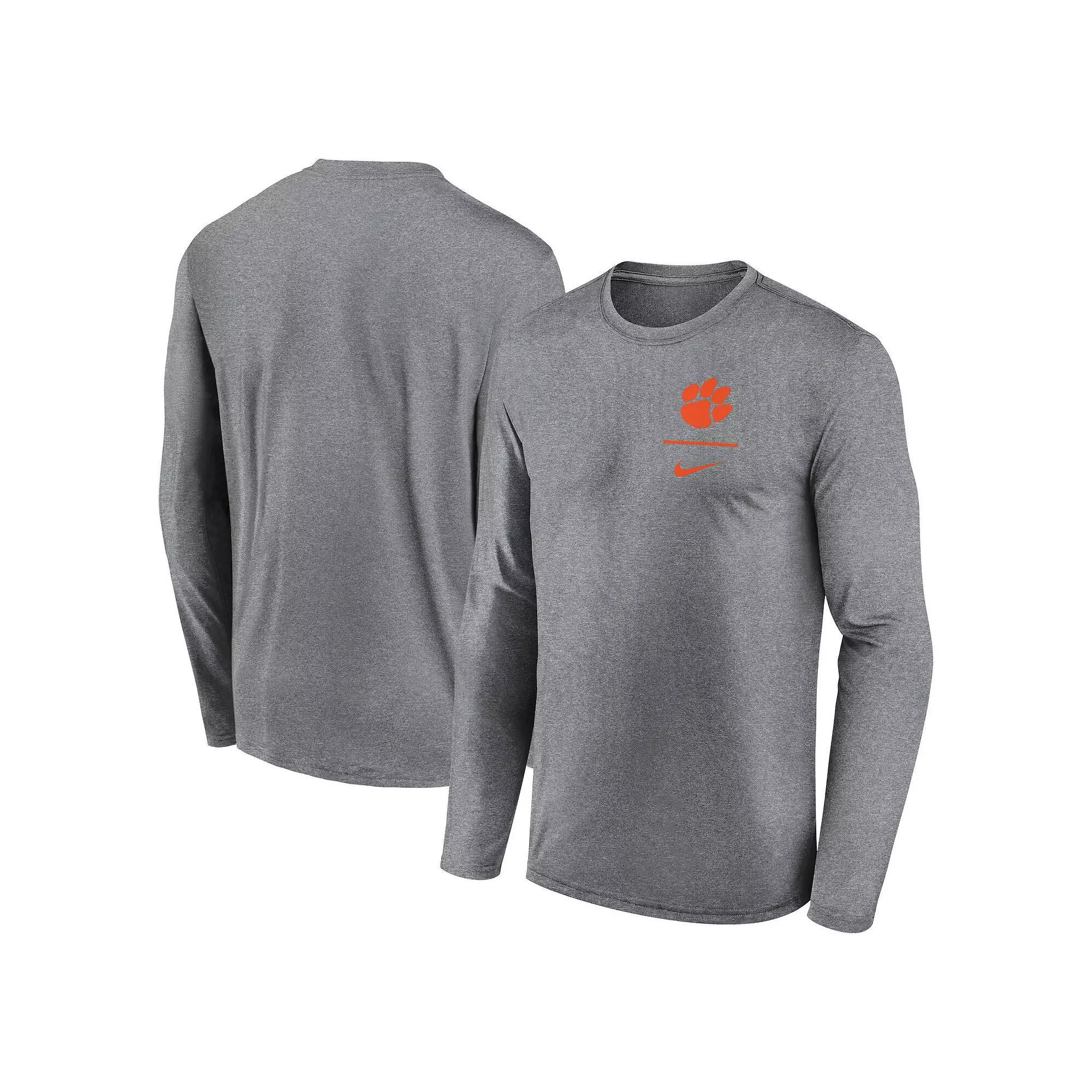 Men's Nike Heather Gray Michigan State Spartans Primary Stack Legend Long Sleeve T-Shirt,  Product Image